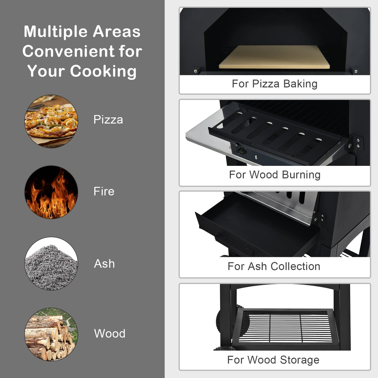 - TANGZON Outdoor Pizza Oven | Wood-fired Pizza Maker | Pizza Stone | Waterproof Cover -