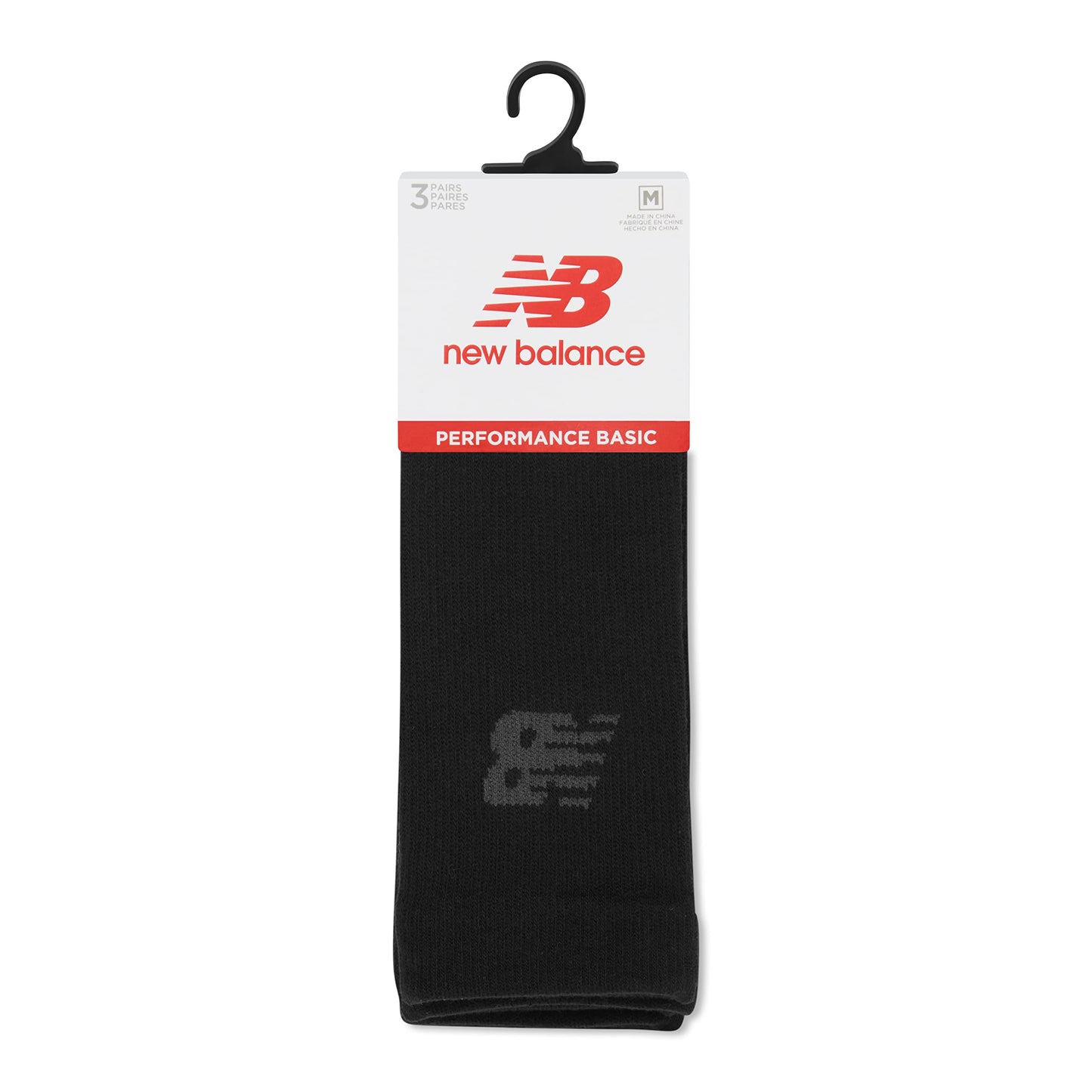 - New Balance Unisex 3 Pack Crew Socks | Black -