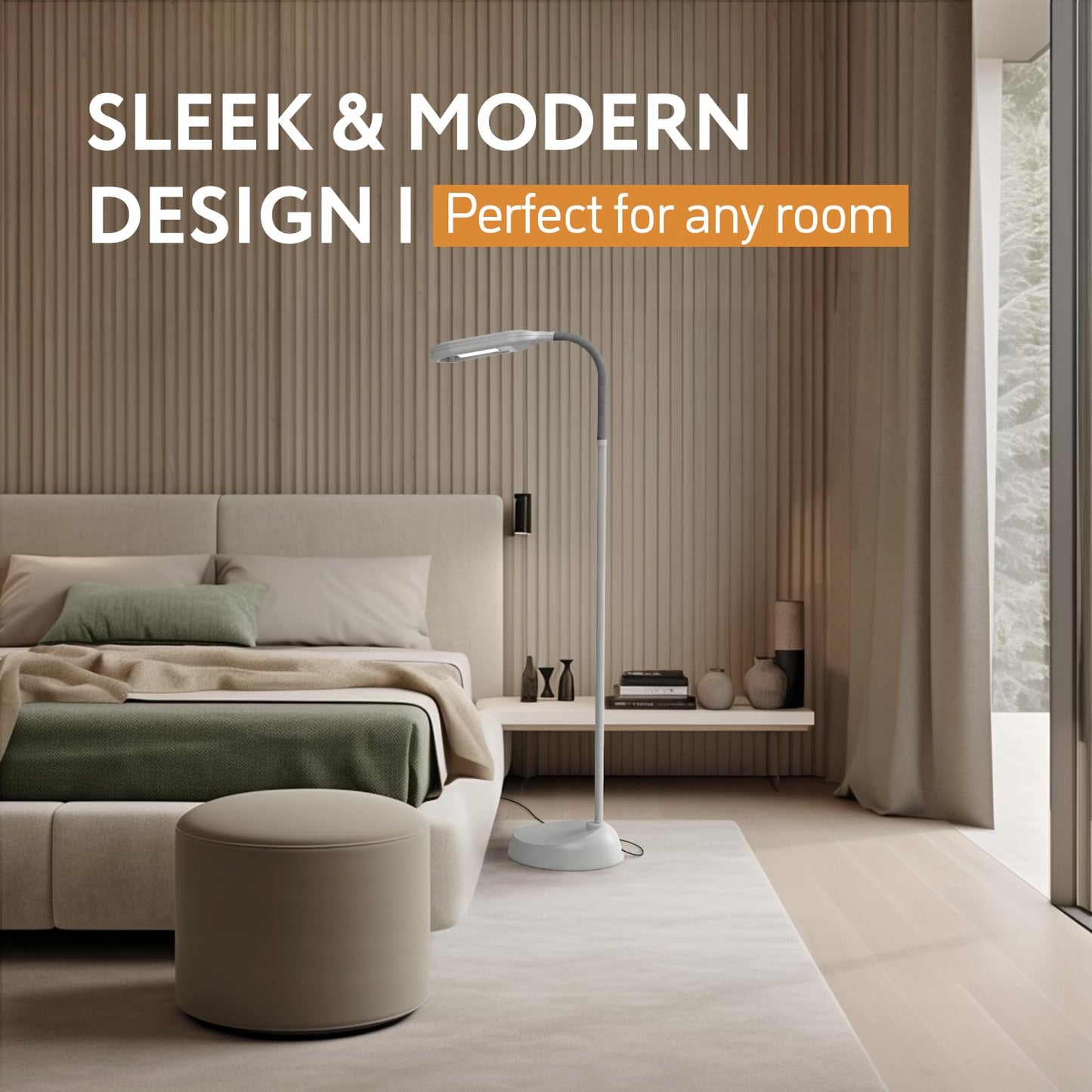 - Kenley Daylight Reading Lamp | Floor Standing | Standard Reading Light -