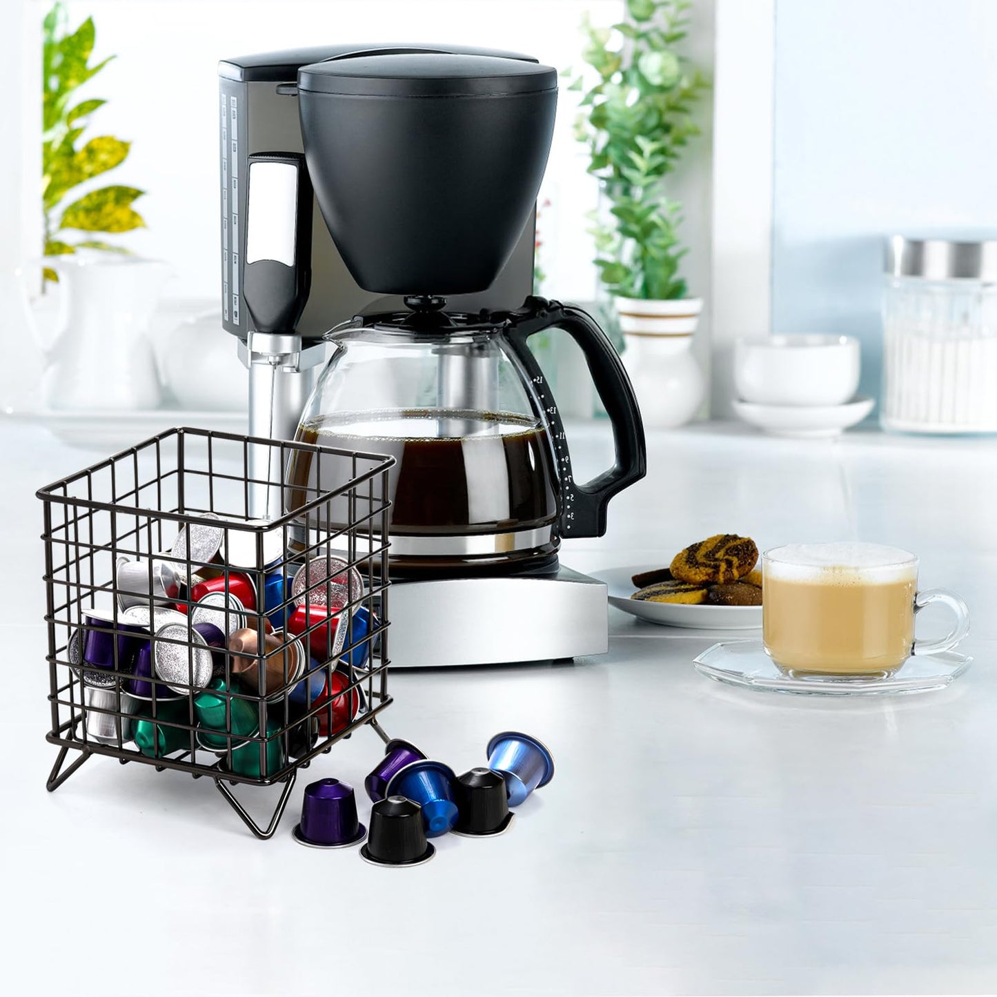 - Okllen 2 Pack Coffee Pod Holder | Square Wire K Cup Holder Espresso Pod Organizer -