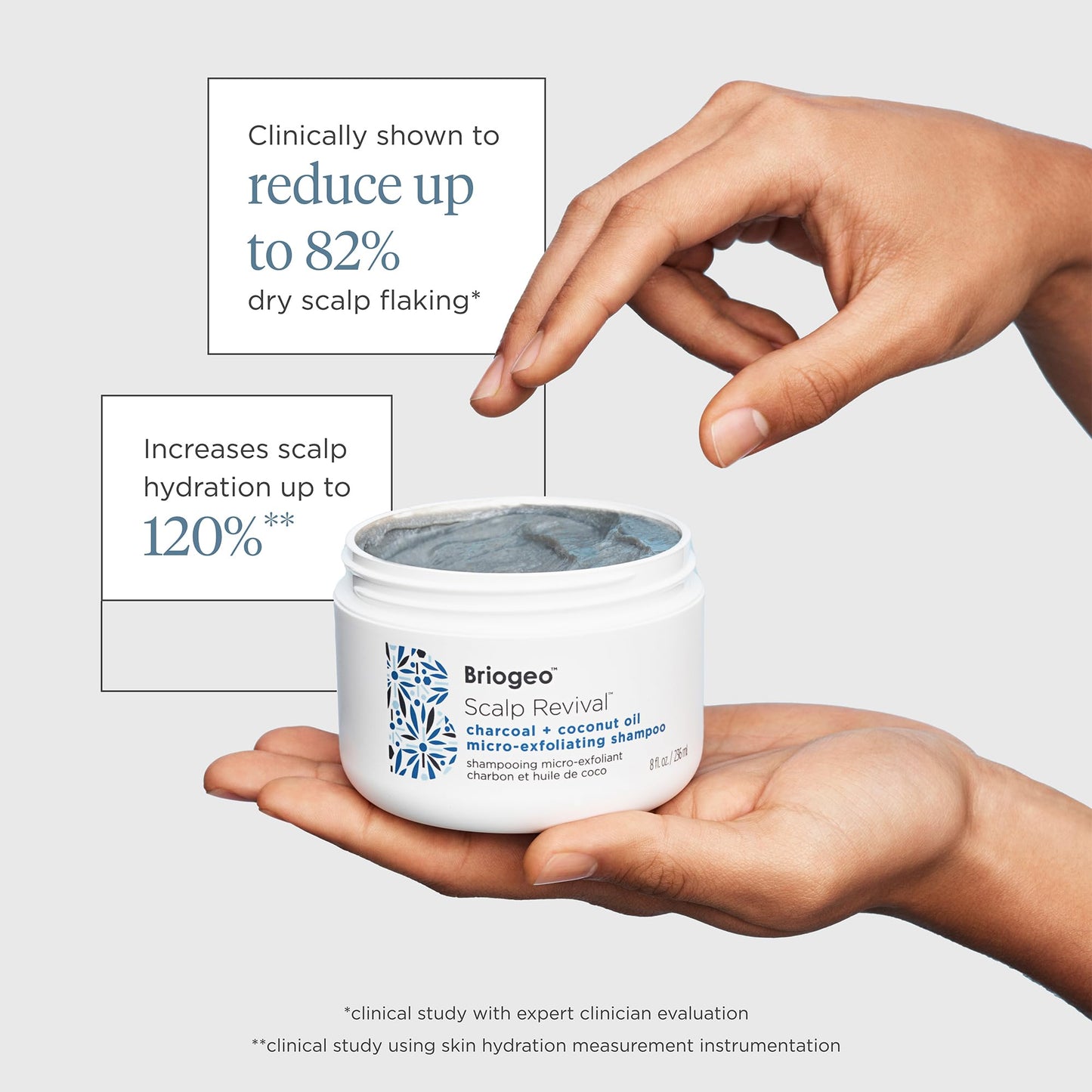 Briogeo Scalp Revival Charcoal + Coconut Oil Micro-Exfoliating Shampoo | Scalp Scrub Treatment to Soothe a Dry, Flaky, Itchy Scalp | Vegan, Phalate & Paraben-Free | 236ml