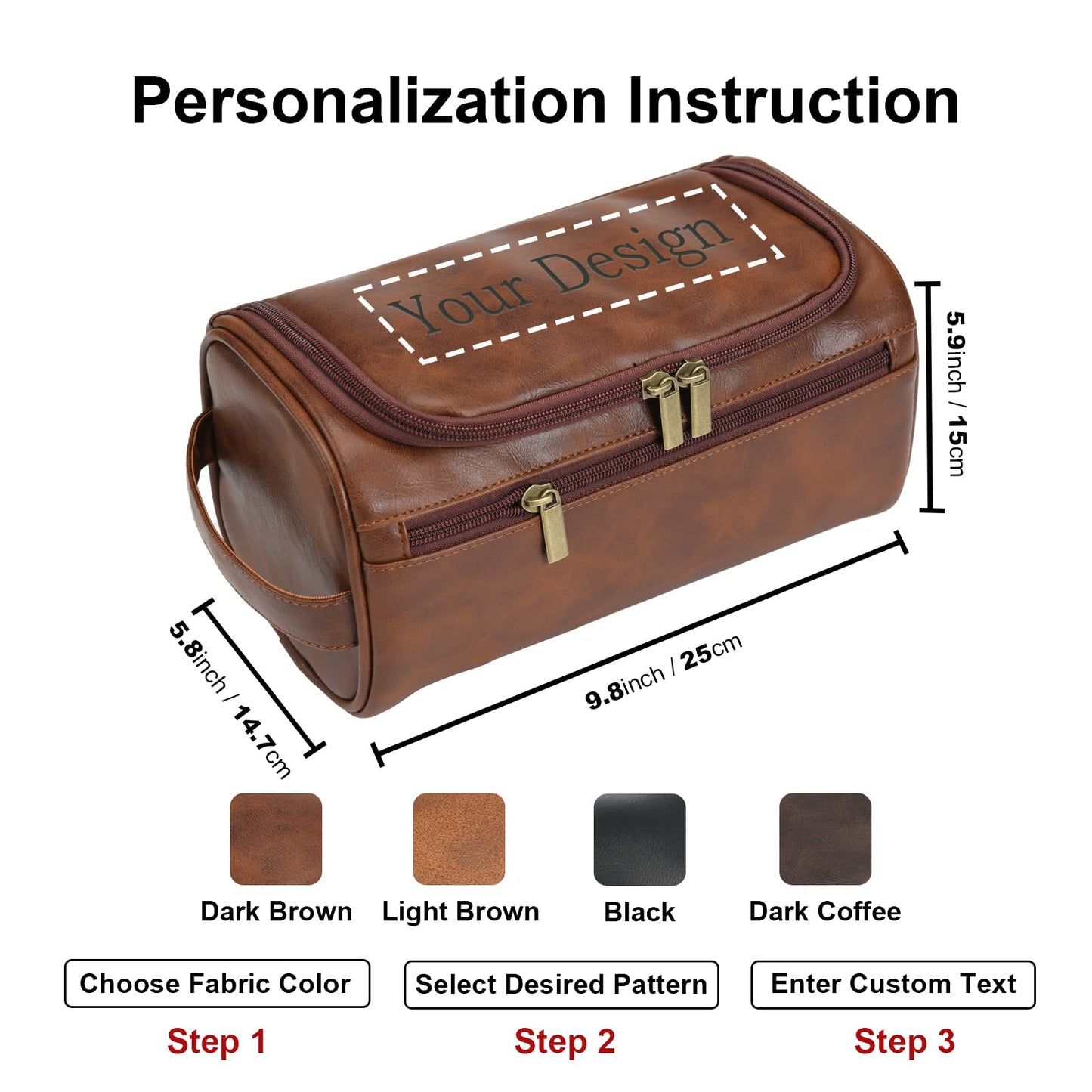 - Personalized Leather Toiletry Bag For Men | Gift For Him -