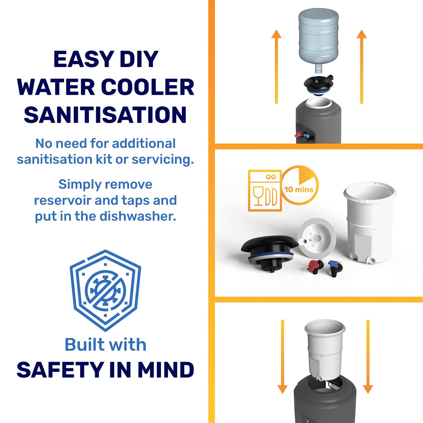 - Hydrate Direct Core Bottled Water Cooler Dispenser | Floor-Standing Water Machine, Easy to Sanitise & Maintain -