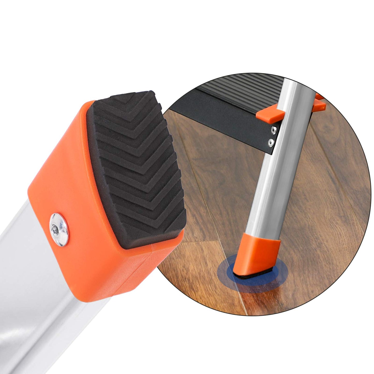 - SONGMICS Step Ladder | 4-Step Folding Ladder | Tool Tray and Anti-Slip Feet | Max. Static Load 150 kg | Black and Orange   -