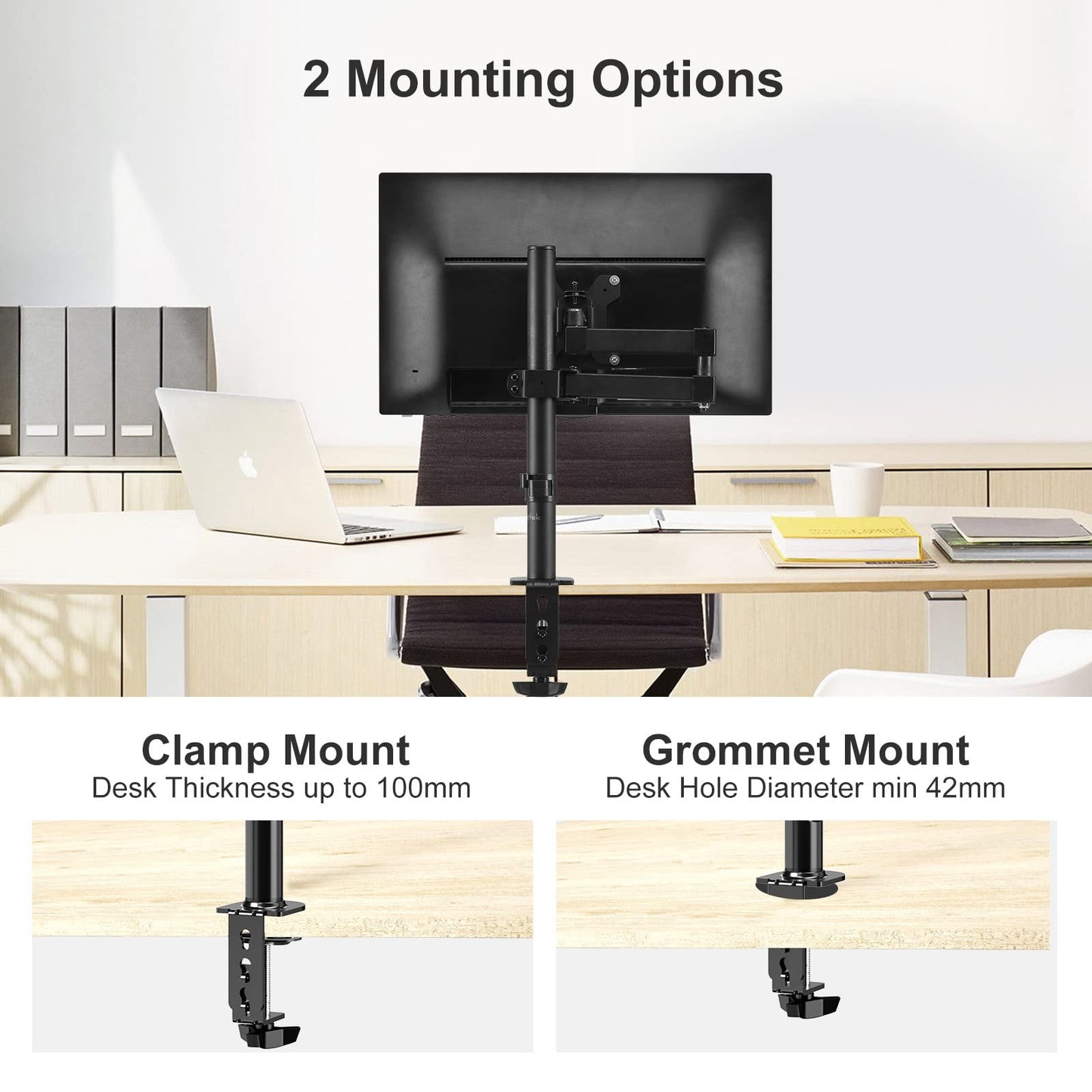 - Single Monitor Arm Desk Mount | Max. Load 10kg | Adjustable Mount | Tilt Swivel Rotation -