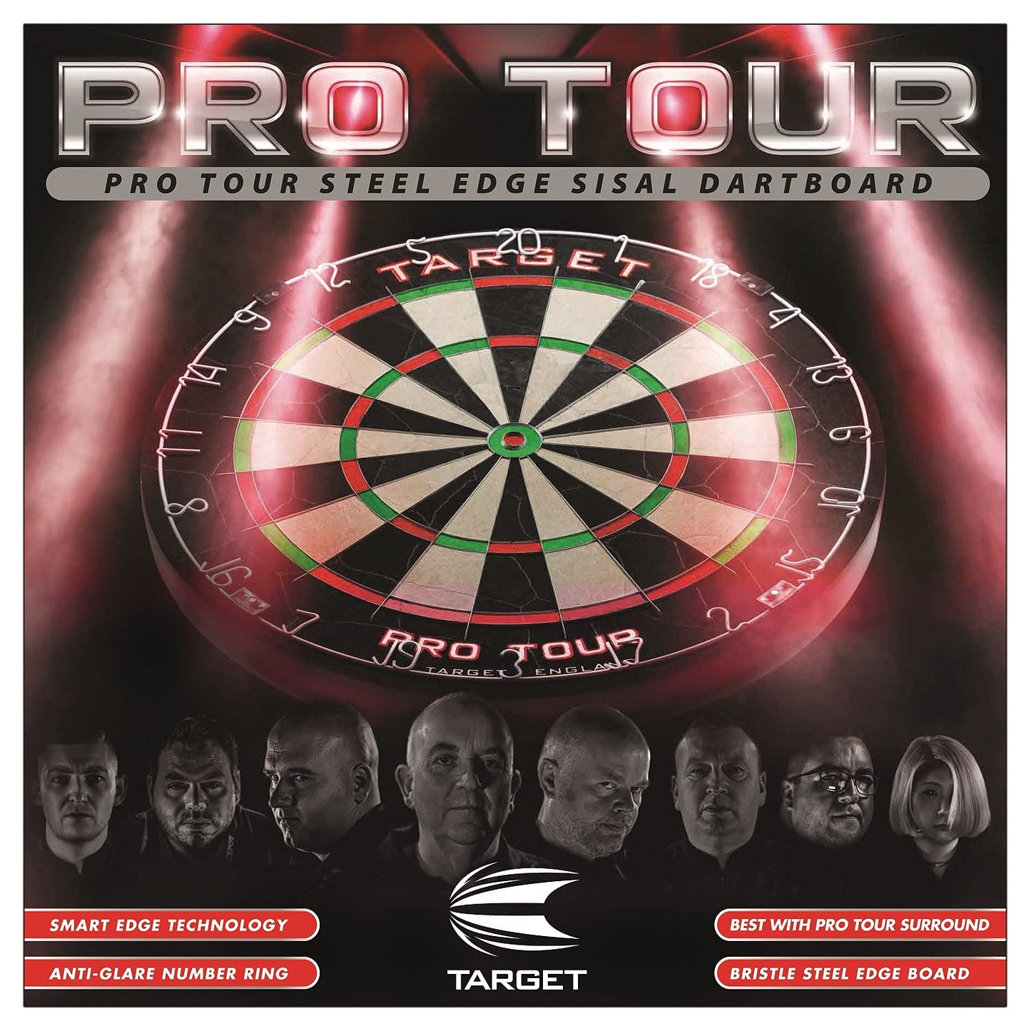 - Target Darts Pro Tour Dart Board | Self Recovering Sisal Bristle Dartboard with Rotational Score Ring -