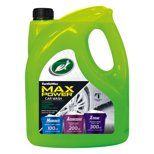 - Turtle Wax 53284 | MAX Power Car Shampoo & Wash | 4L |Three Levels of Cleaning Power -