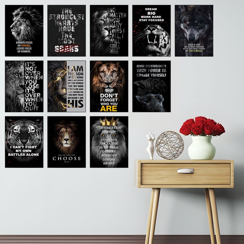 - JoOcLa Motivational Lion Wall Art Canvas | Inspirational Poster Decor -