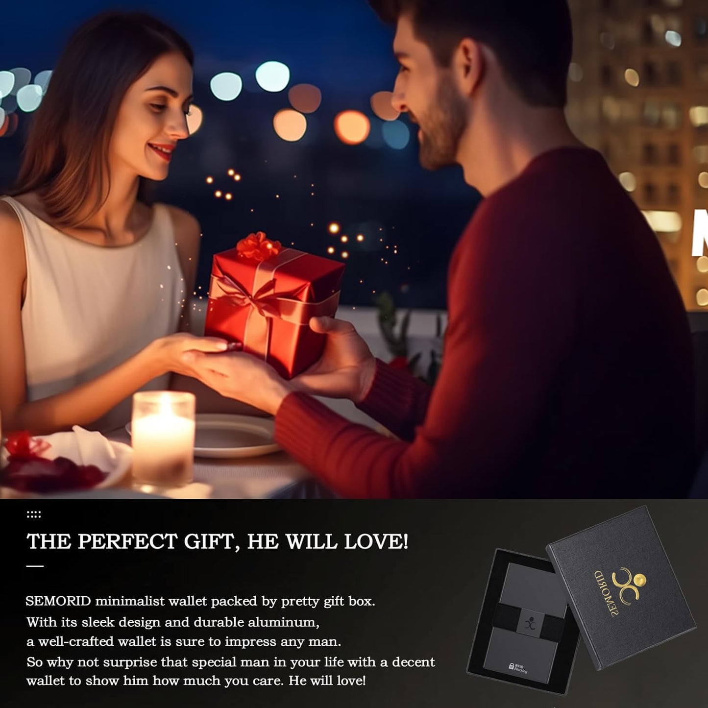 - SEMORID Mens Wallet | Slim Wallet for Men | Pop Up Credit Card Holder -