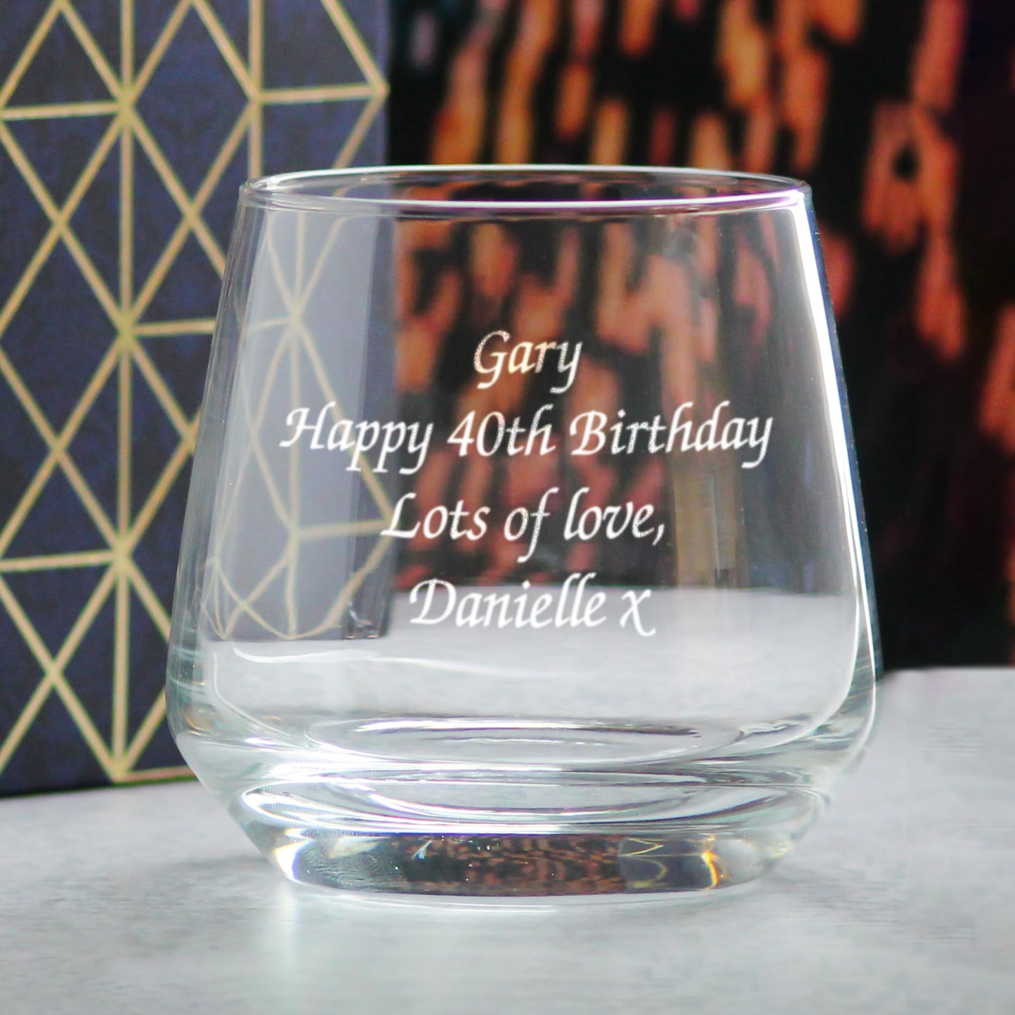 - Personalised Engraved 345ml Tallo Whiskey Glass -