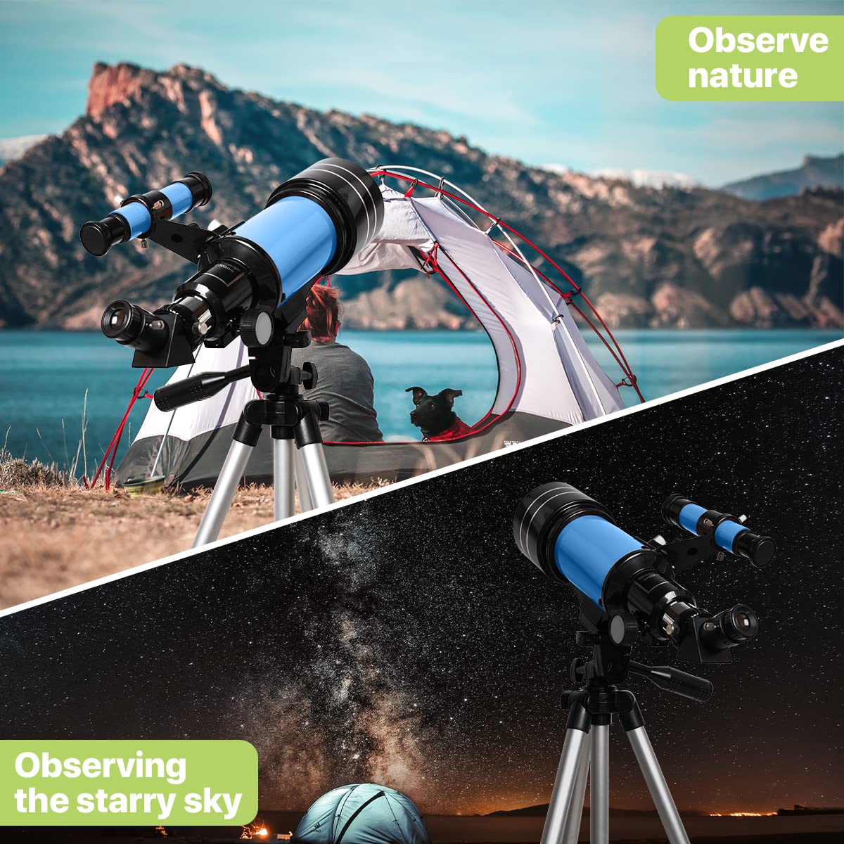 Astronomy Telescopes,Urtioty 70mm Astronomy Refractor Telescope with Adjustable Tripod for Sky Star Gazing,Ideal for Kids & Beginners & Adult