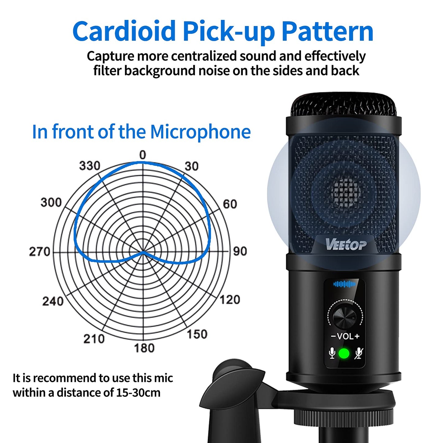 - Veetop USB Microphone Metal Computer Condenser -