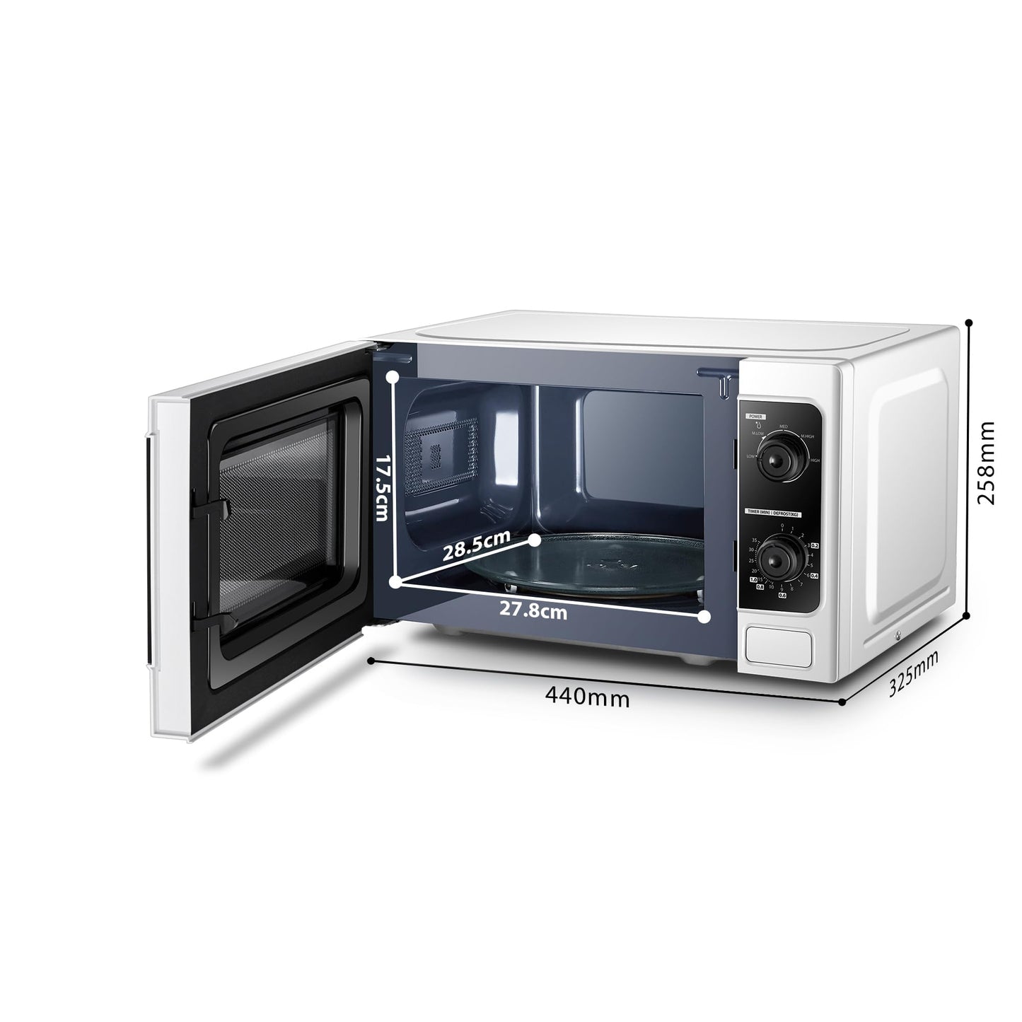 - TOSHIBA 20 Liter 800W | Manual Control Solo Small Microwave | Compact -