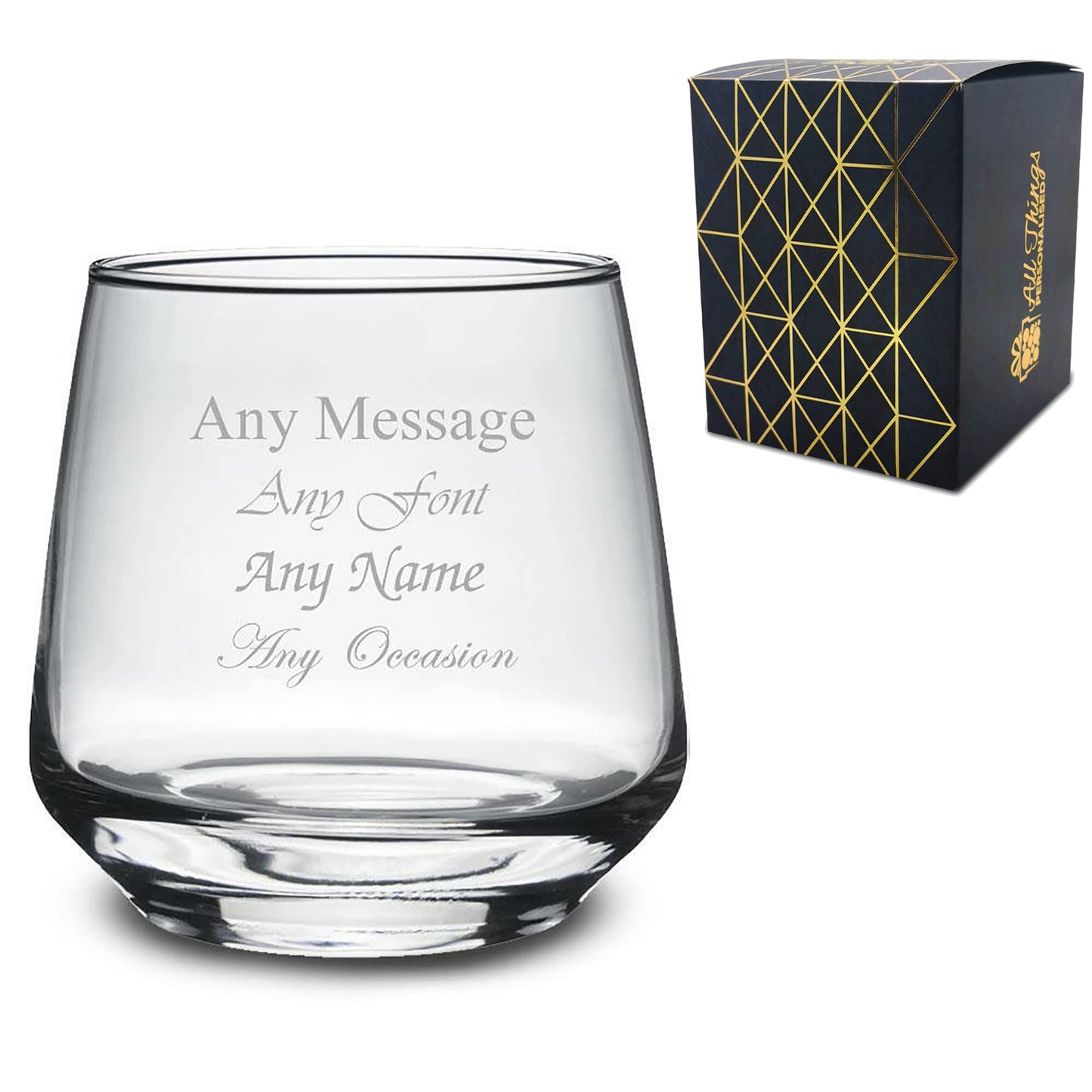 - Personalised Engraved 345ml Tallo Whiskey Glass -