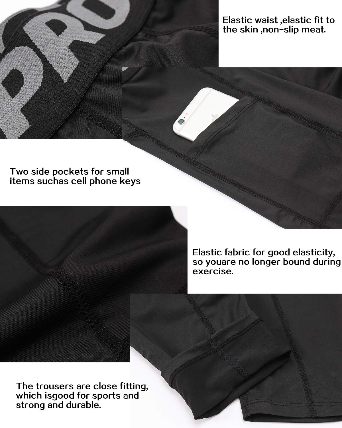 - LNJLVI Men's Compression Leggings | Base Layer Running Tights | Sport Fitness Pants -