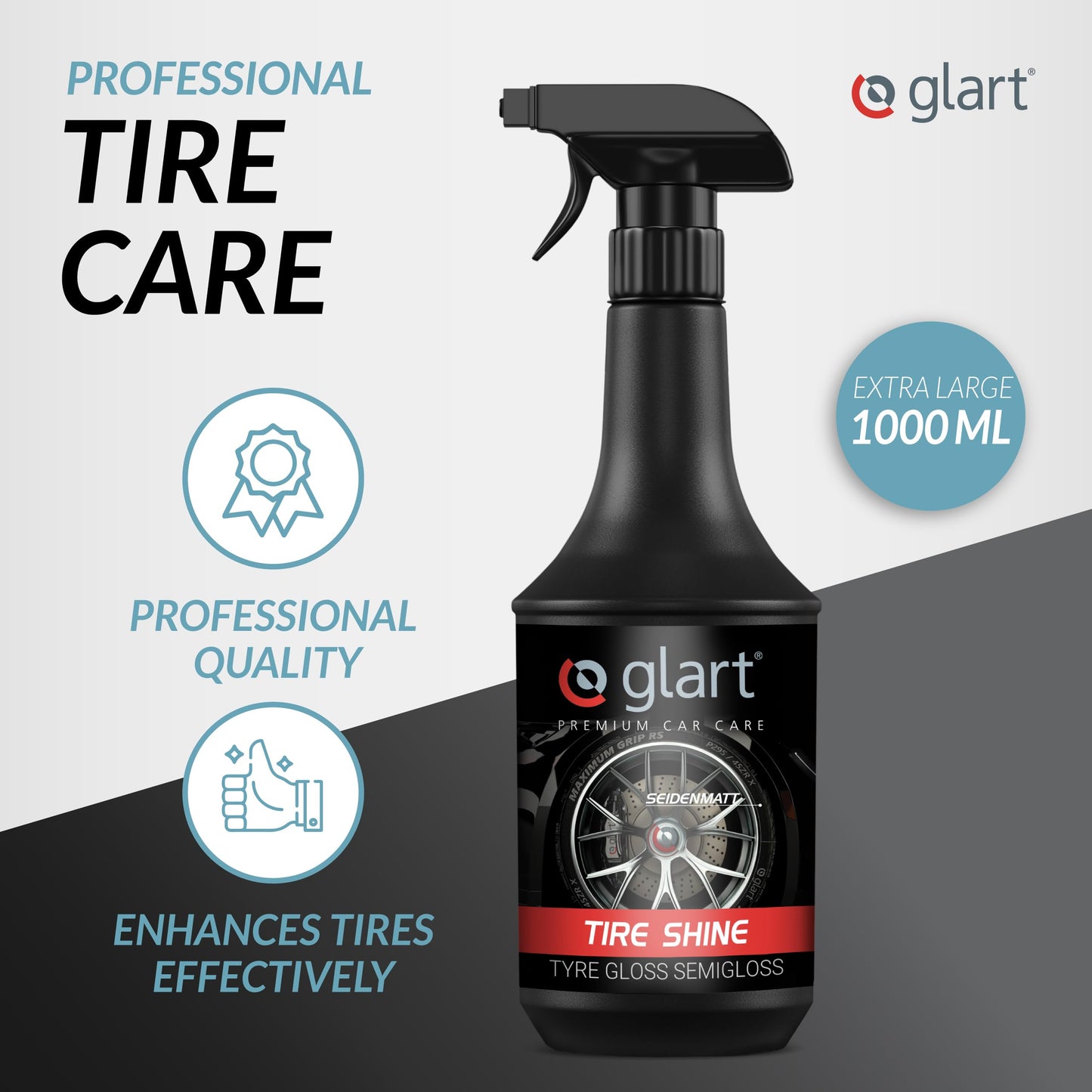- Glart 451RK Car Tyre Shine | Tyre and Plastic Care, Rubber Care, Silky Matt -