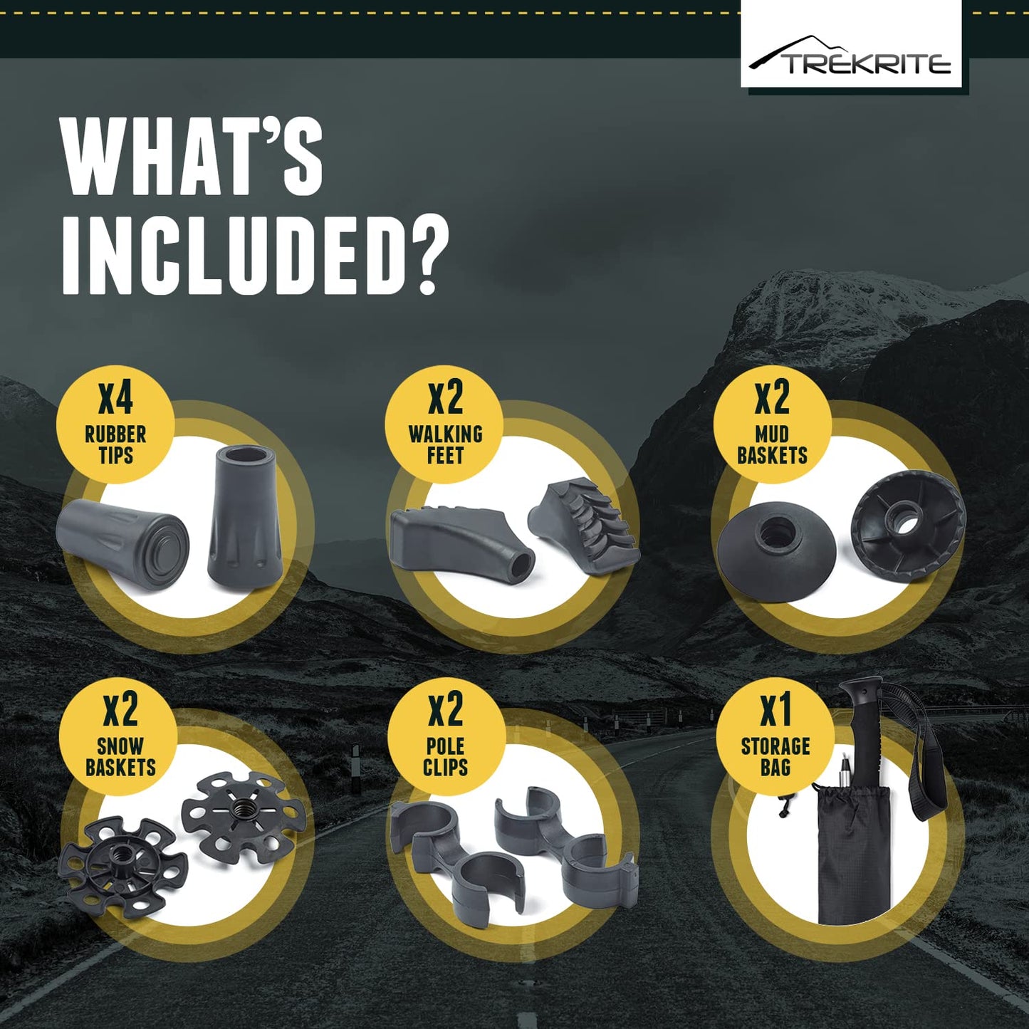 - Trekrite Telescopic Walking Poles Set | Adjustable and Lightweight Aluminium -