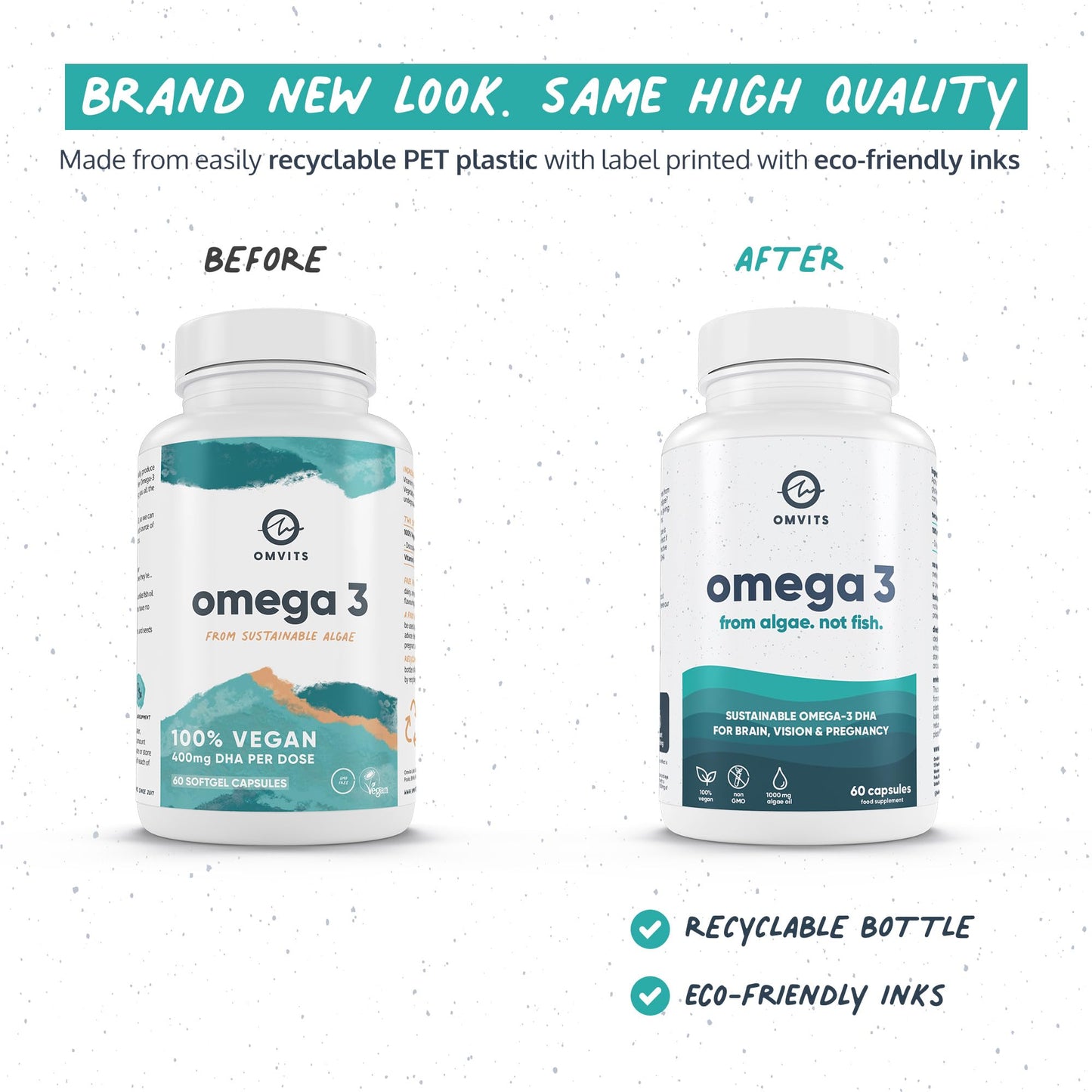 - Omvits Vegan Omega 3 | 60 Softgel Capsules with Vitamin E -