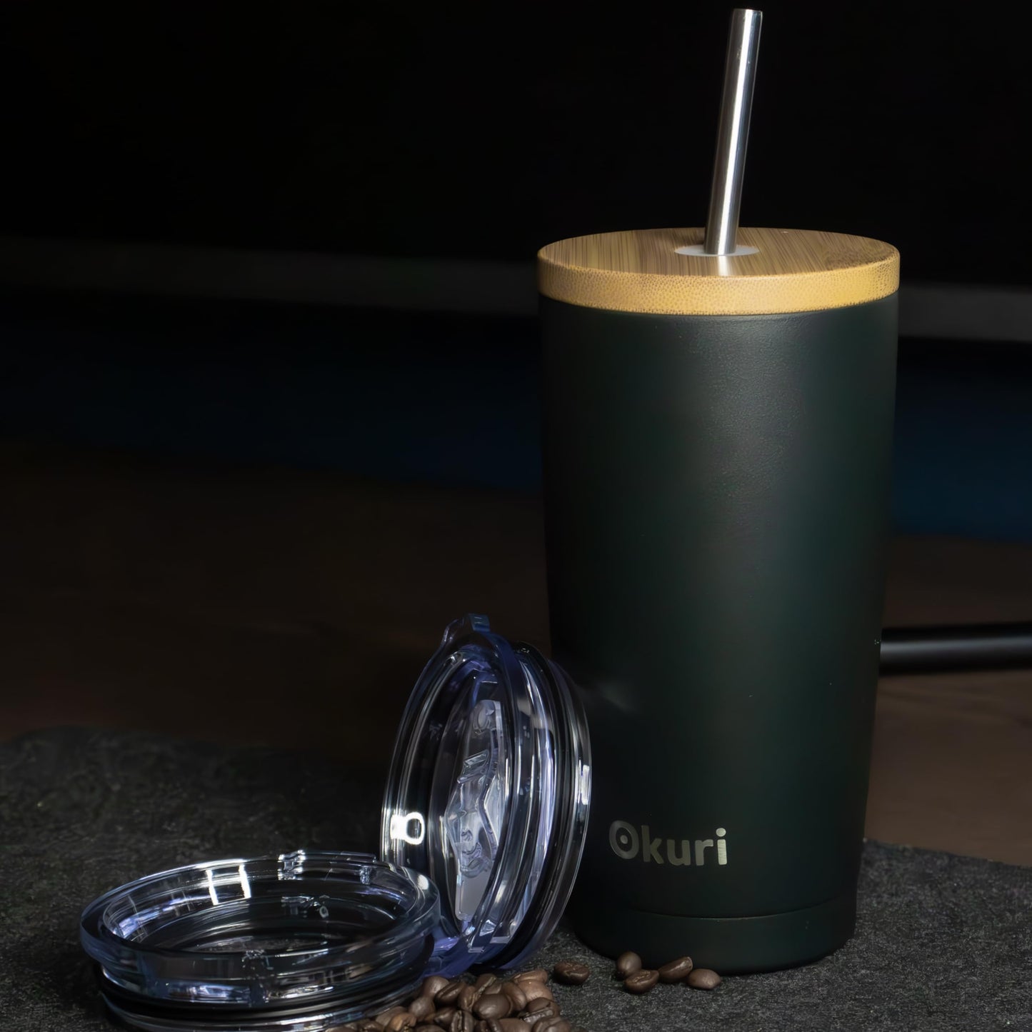 - Okuri Insulated Travel Mug 600ml | Stainless Steel Coffee Cup | Bamboo Lid -