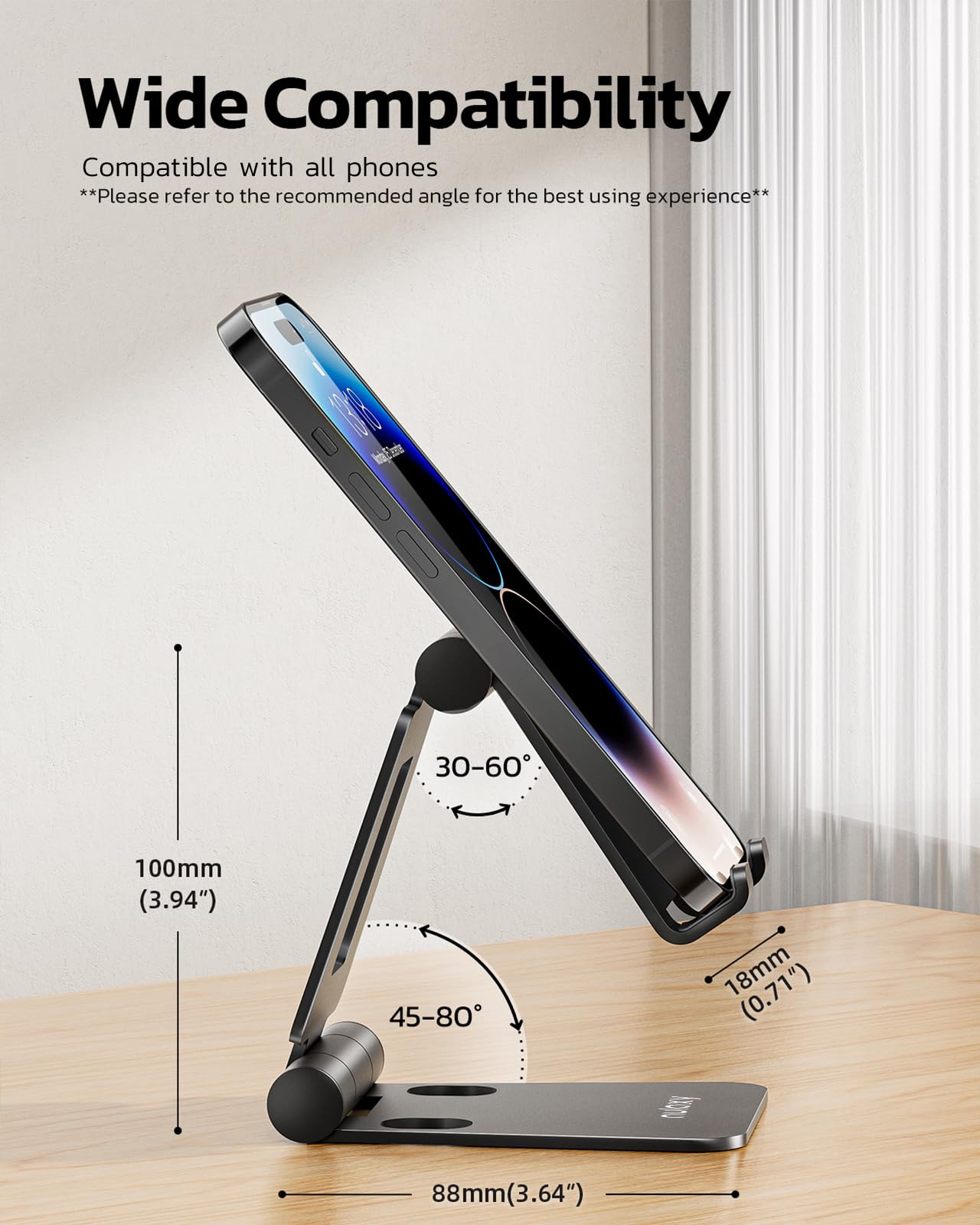 - NULAXY Dual Folding Phone Stand | Fully Adjustable Desktop Mobile Holder Dock -