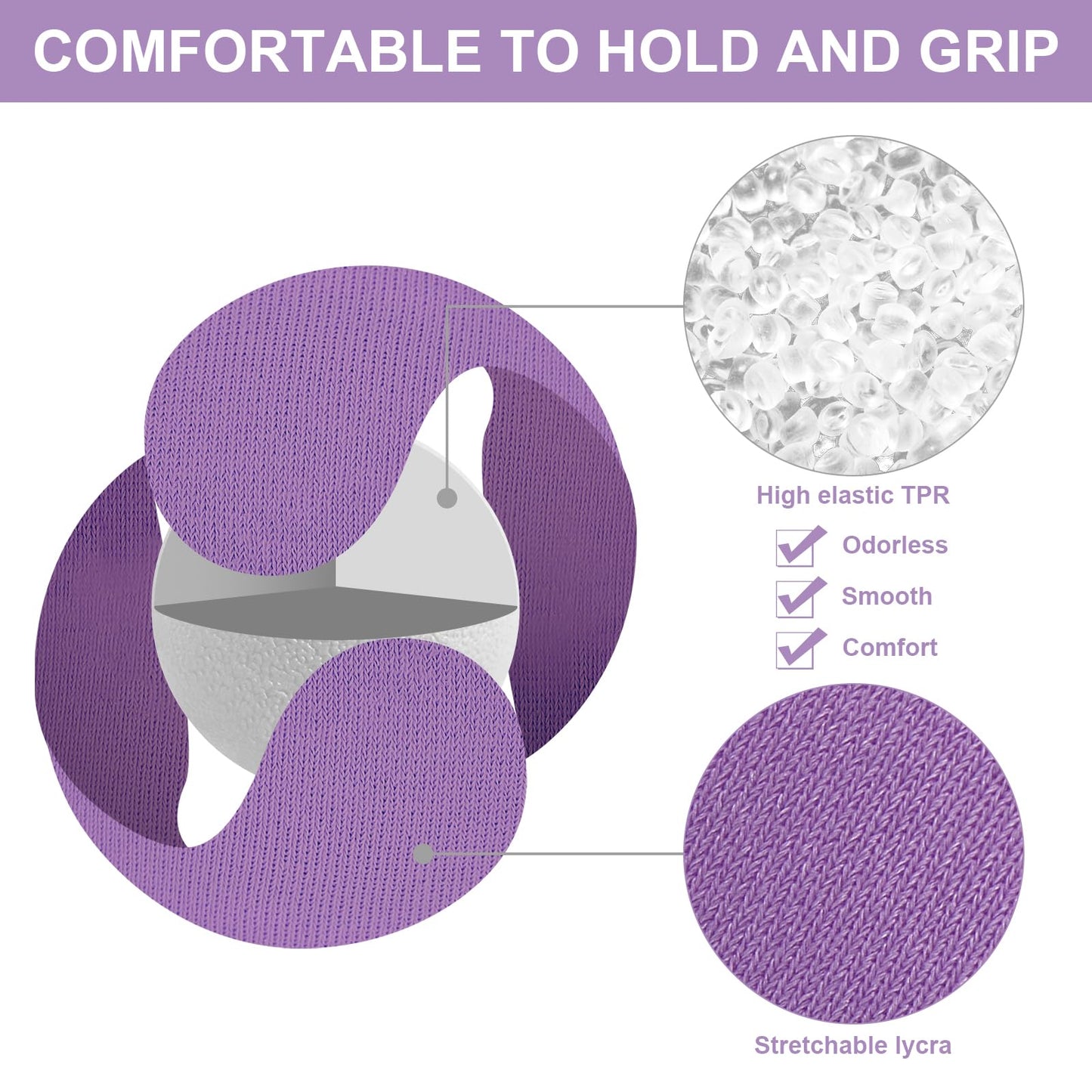 AIPIE 3 Stress Ball Hand Strength Trainer Physiotherapy 1 Soft 1 Medium 1 Hard Gel Massage Balls for Adult Anxiety Relief Comfort Grip Resistance Training Finger Palme Wrist Fidget Gift Set, Purple
