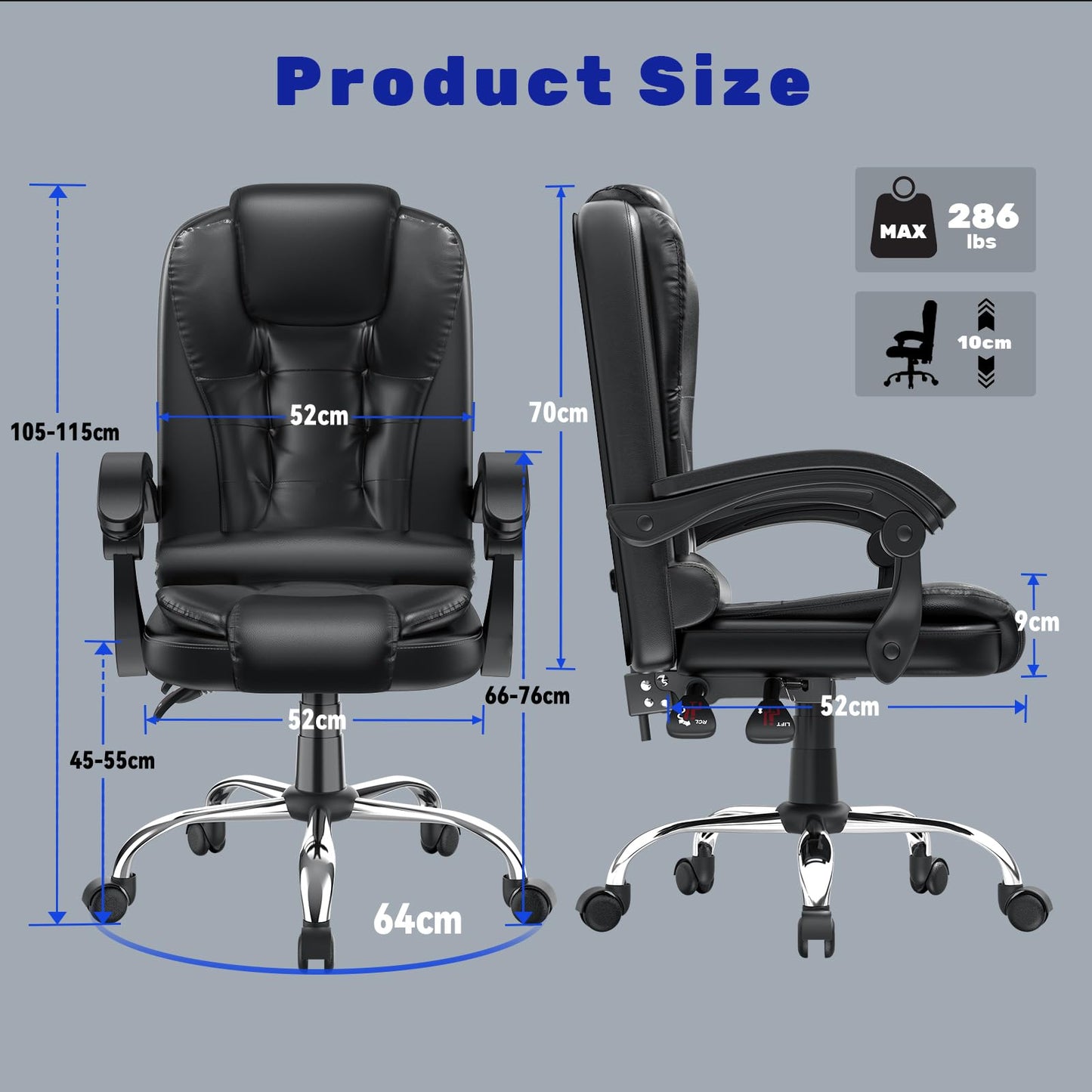 - naspaluro Executive Office Chair | High Back Desk Chair -