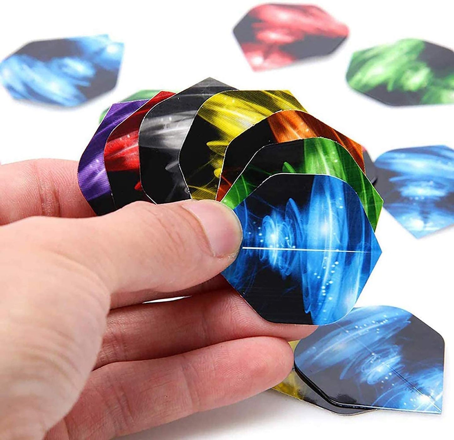 BIPY 75Pack Dart Nylon Stems and 2D Flights Set in 2BA Medium Nylon Shafts Colourful Flights and O Rings Professional Dart Accessories Kit Perfect Accessories for Indoor Dart Games