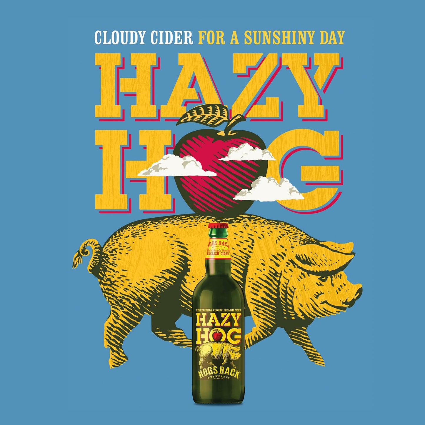 - HOGS BACK BREWERY Bottle Cider Gift Set with Cider Glass | Hazy Hog Cider | 5% | 2 x 500ml Bottles -