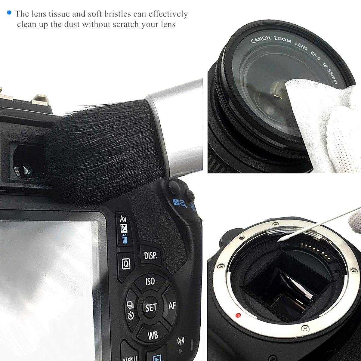Camera Cleaning Kit for Digital SLR Camera Sensor Cleaning and Lens Cleaning Liquid Cleaner, Cleaning Brush, lens pen, Microfiber Cloth and Carry Bag