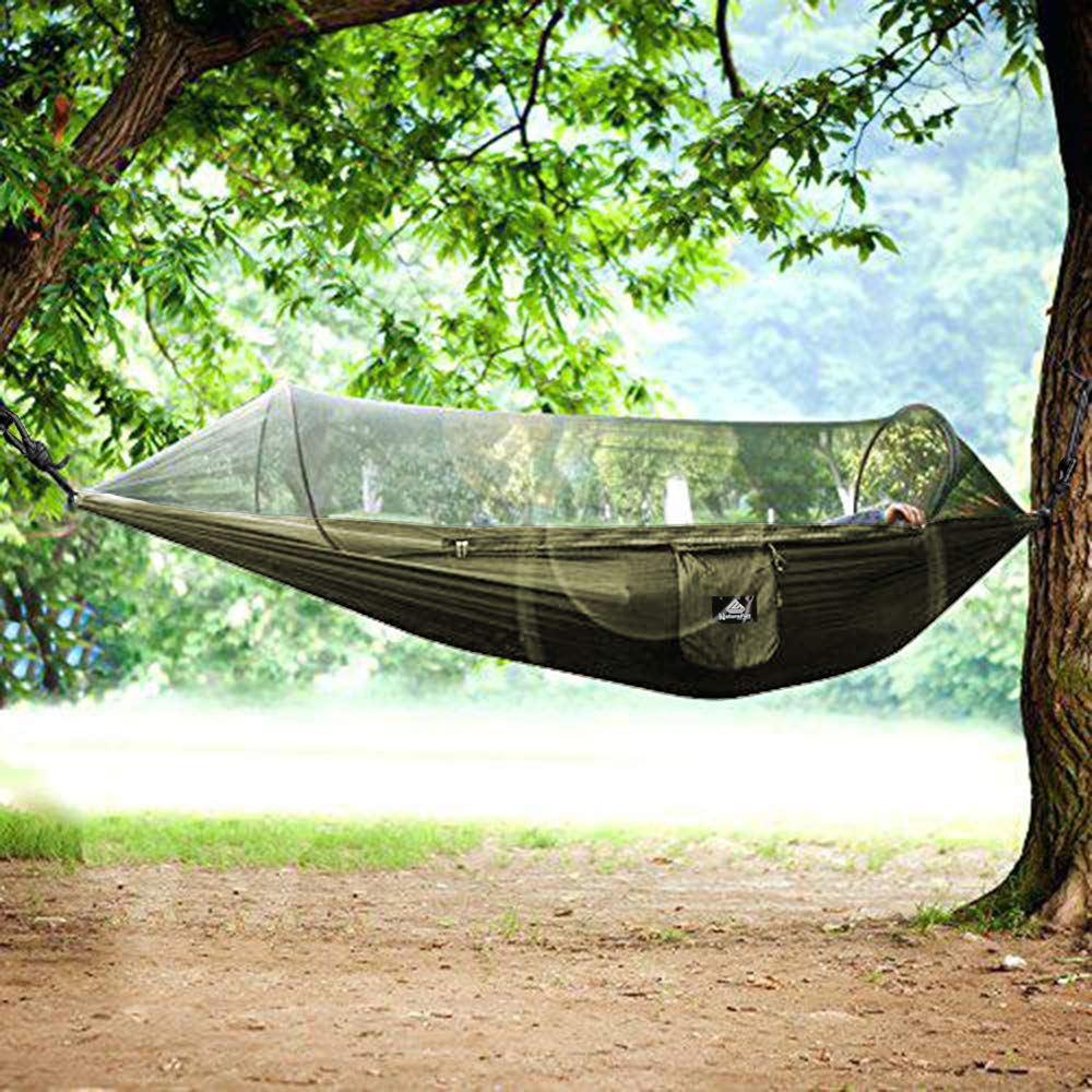 Chihee Ultra-Light Travel Camping Hammock Pop-up Bug Net Hammock 300kg Load Capacity,Breathable,Quick-drying Parachute Nylon 2 Premium Carabiners,2 Tree Slings Included for Outdoor Backpacking Hiking