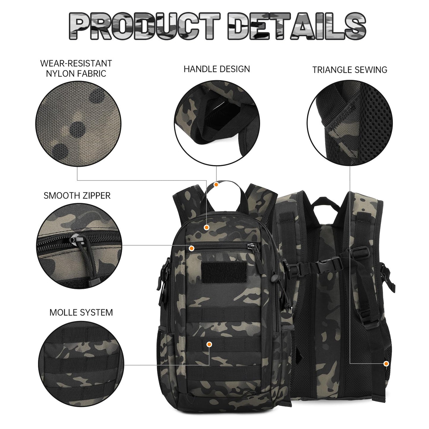 - Selighting Small Tactical Backpack | 12/20L | Military Rucksack -