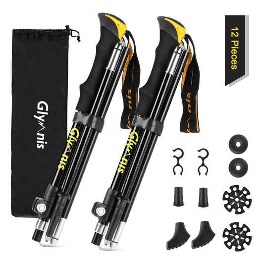 - Glymnis Walking Poles | 2 Pack | Collapsible Walking Poles -