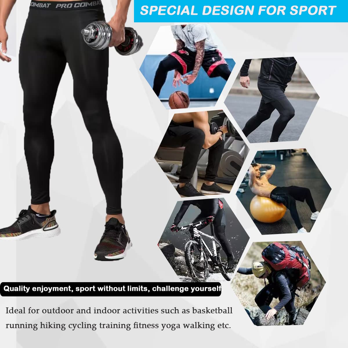 - Smatstyle Compression Trousers | Men's Sports Leggings | Running Trousers -