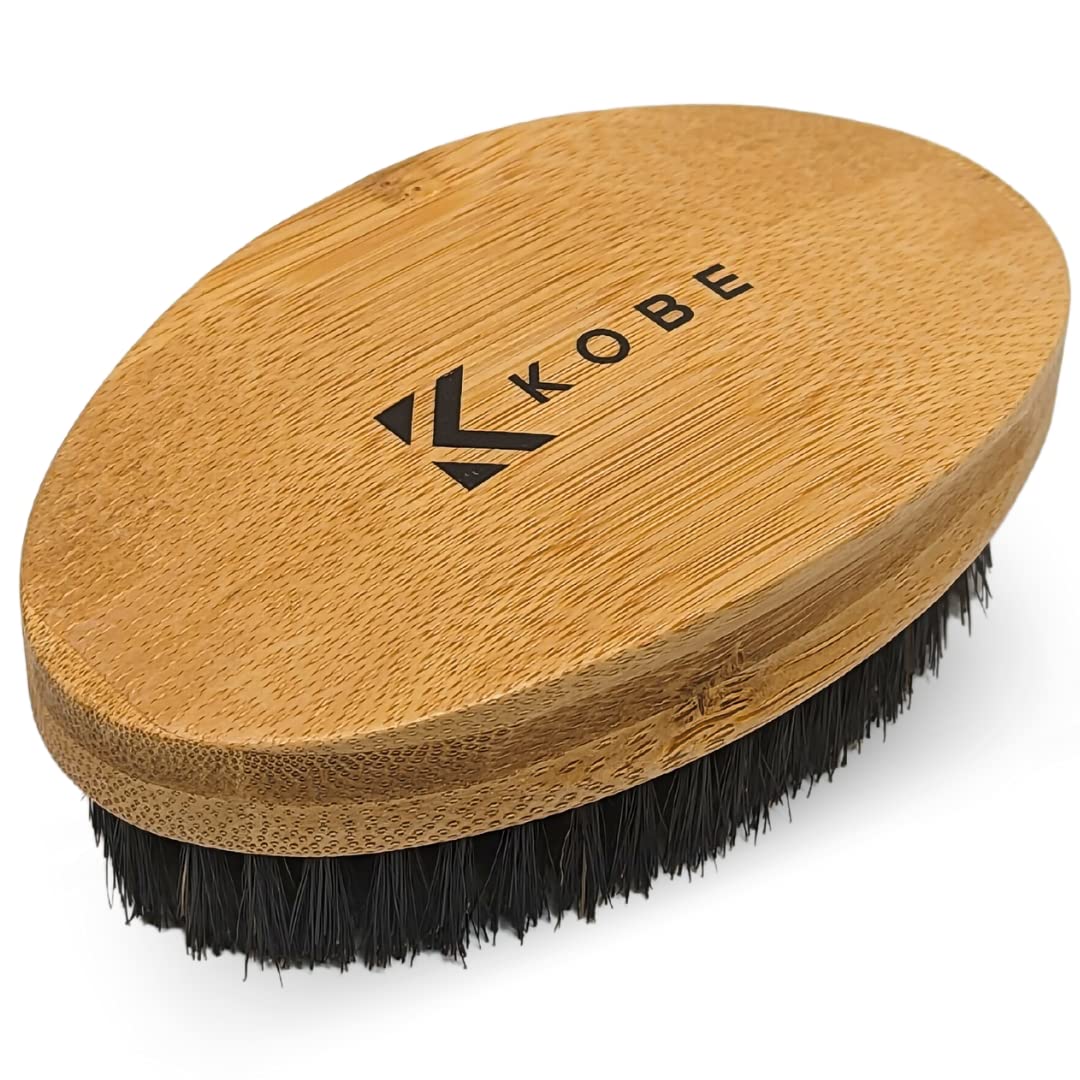 - Kobe Palm Men's Military Style Boar Bristle Hair Brush/Beard Brush -