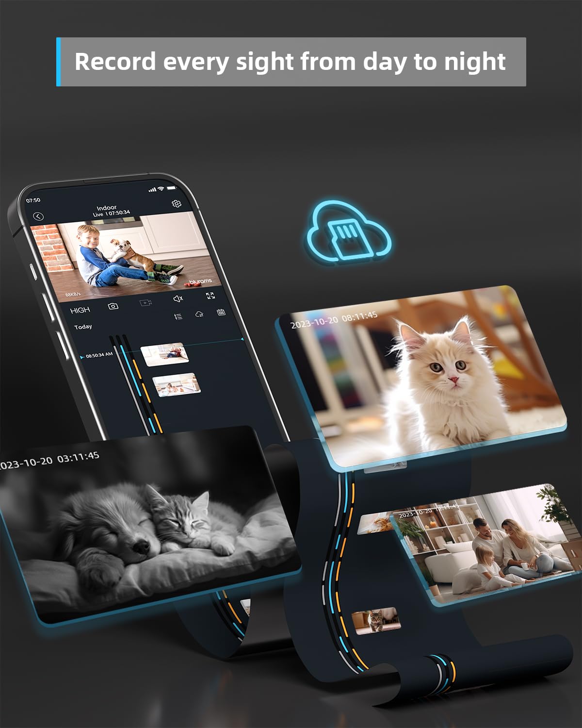 blurams Pet Camera 2K, Indoor Camera, Dog Camera, 360° Home Security Camera, WiFi Baby Monitor, Night Vision, Motion Tracking, 2-Way Talk, Cloud&SD, APP Control, Works with Alexa(2.4GHz Only)