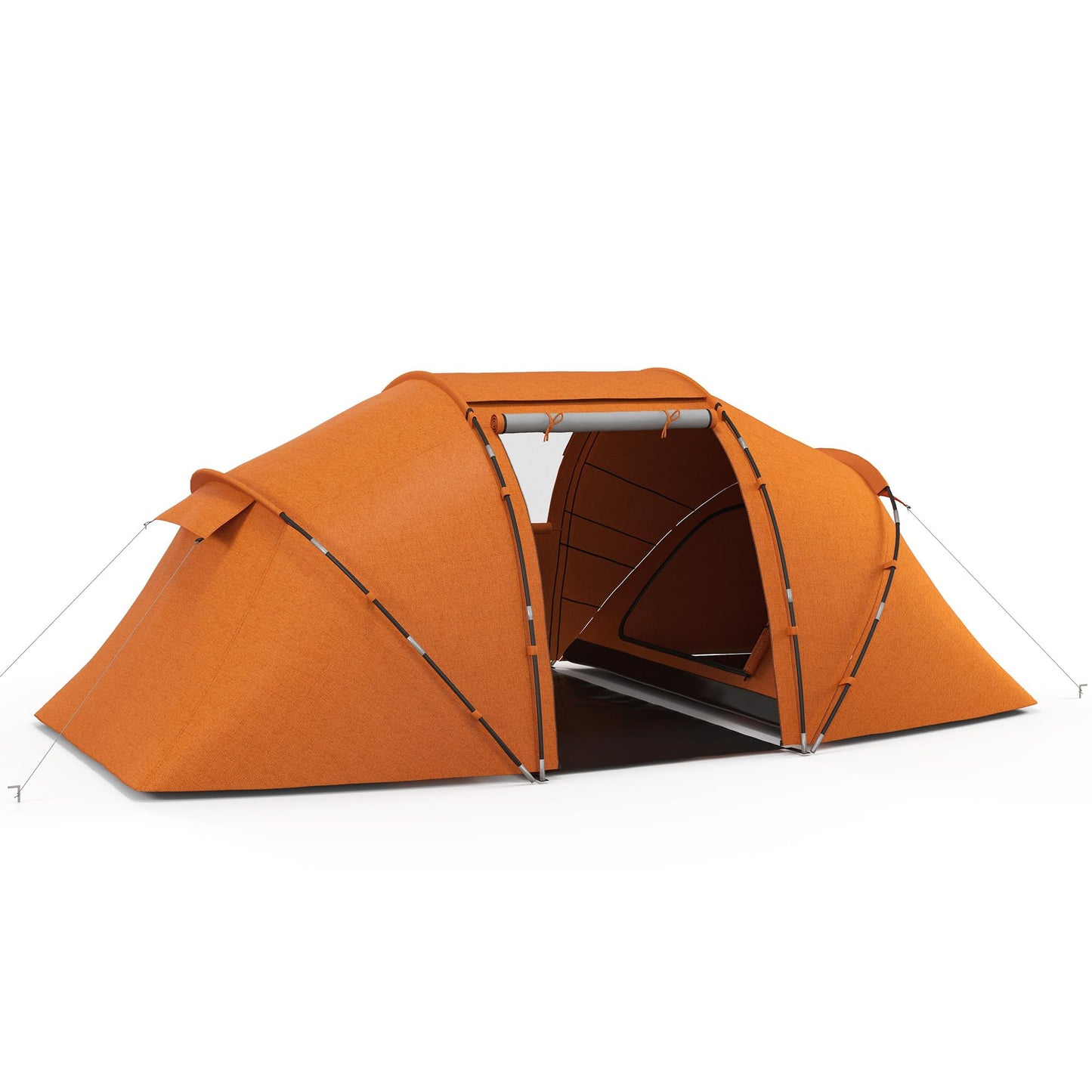 - Outsunny 4-6 Man Camping Tent | Two Bedroom | Hiking Sun Shelter -