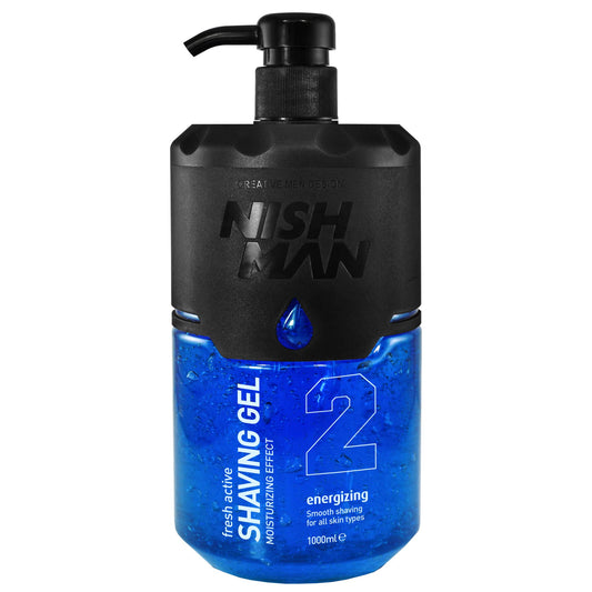 - Nishman Shaving Gel with Pump | 1000 ml | Moisturizing and Smooth Shaving Experience -