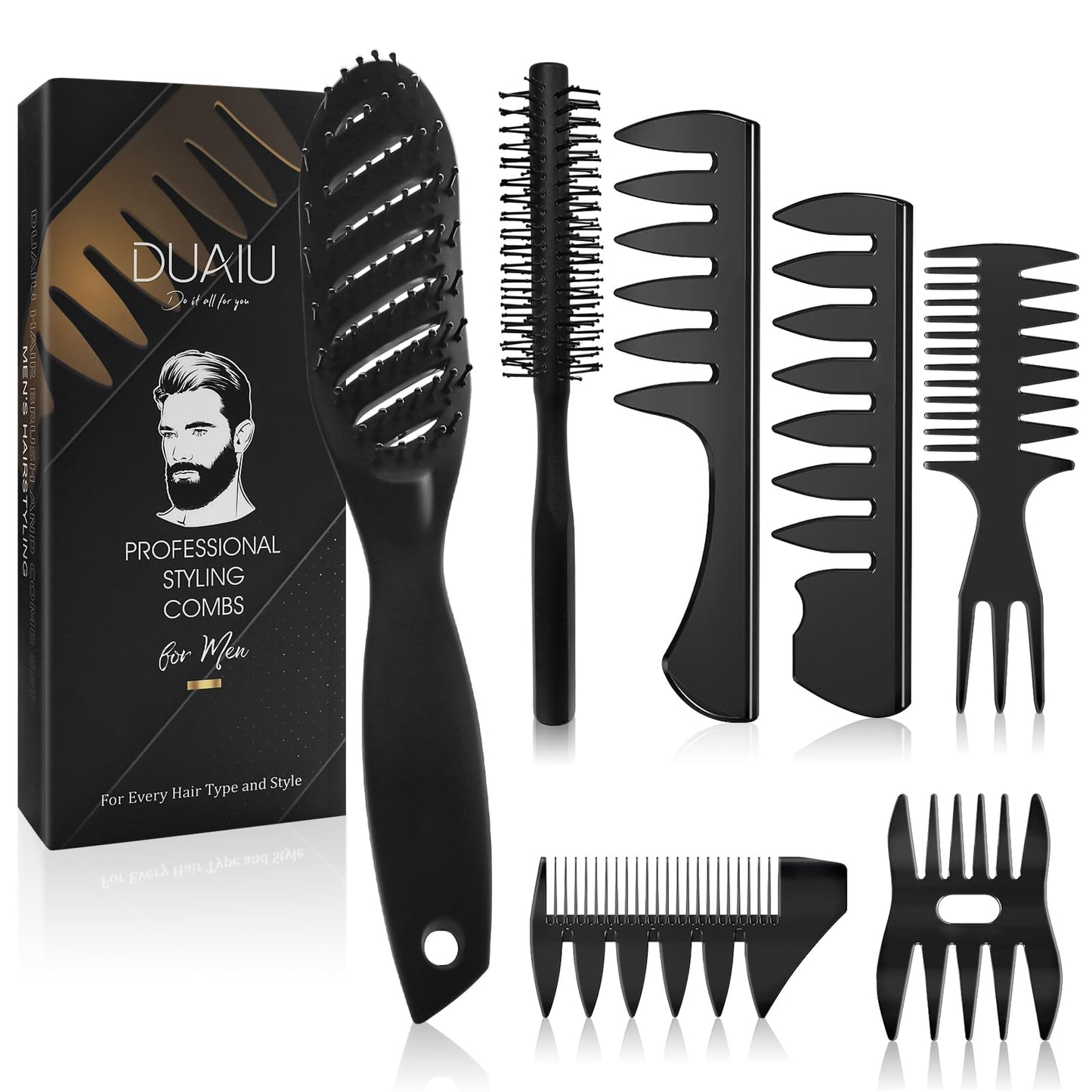 - Hair Brush Men Styling Set | DUAIU Mens Hair Combs Styling Brush 7pcs -