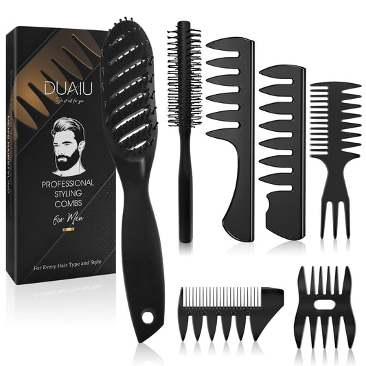 - Hair Brush Men Styling Set | DUAIU Mens Hair Combs Styling Brush 7pcs -