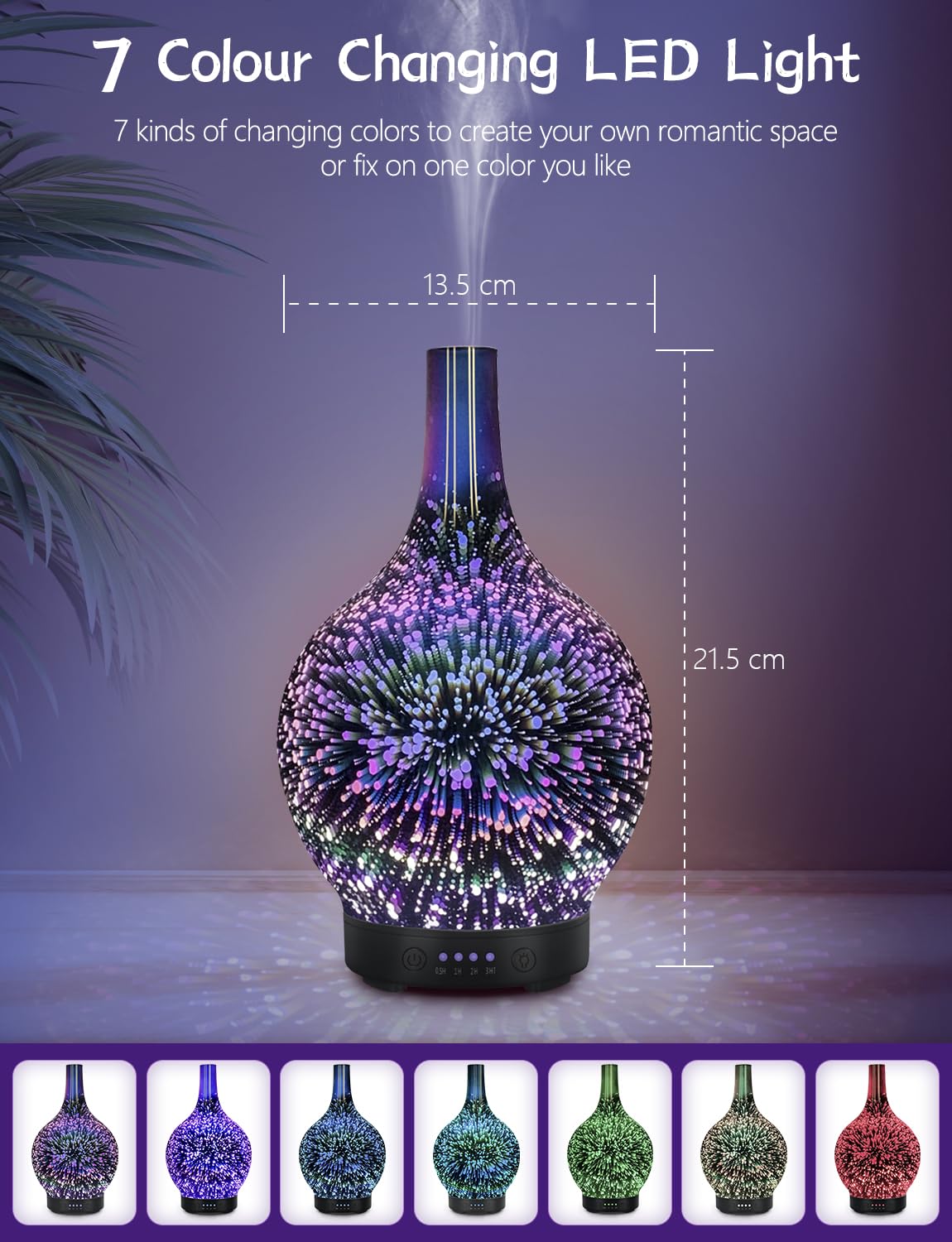 - Essential Oil Diffuser | Glass Aromatherapy | Electric Ultrasonic Cool Mist | Aroma Diffuser Scented Oil -