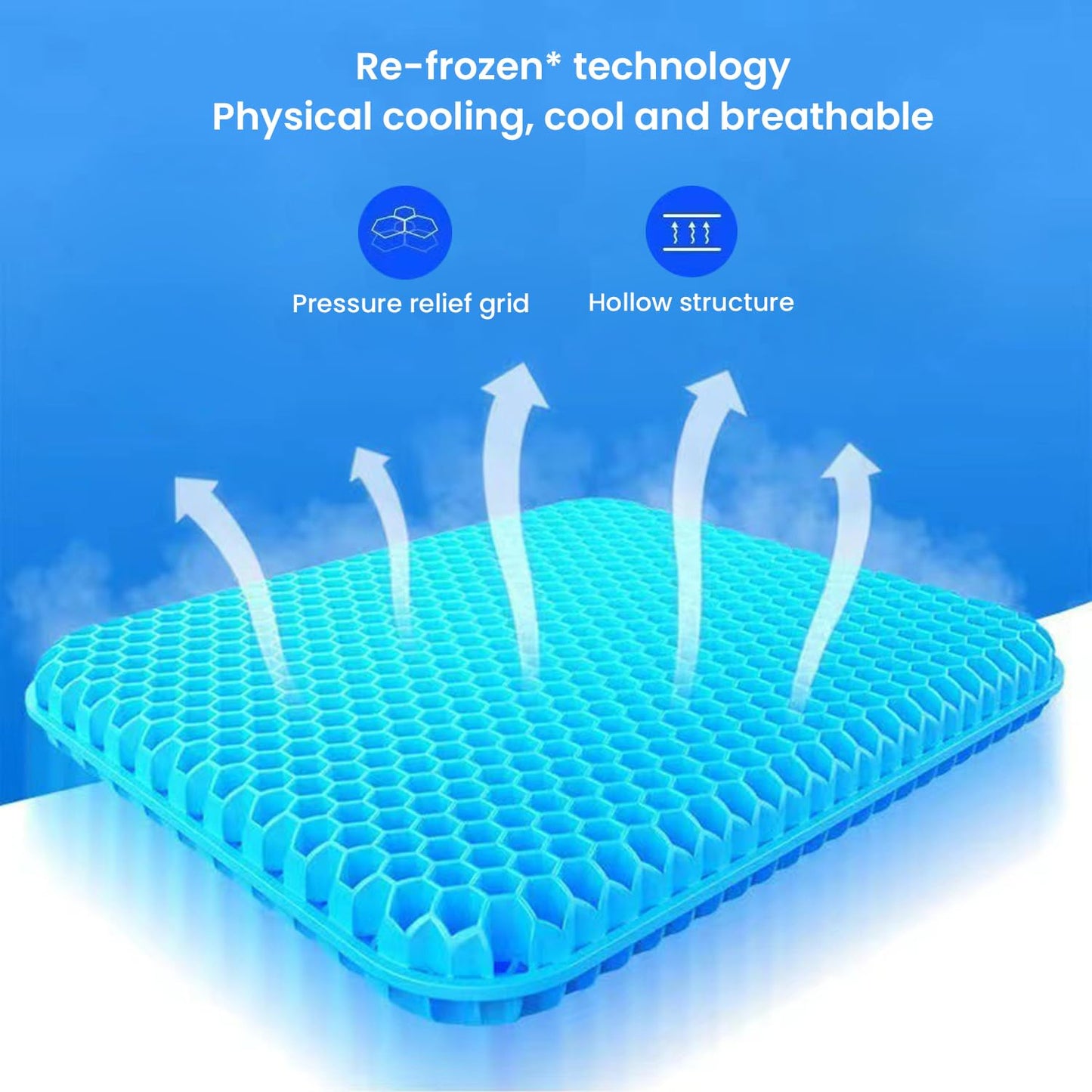 - Orthopaedic Gel Seat Cushion | Non-Slip Pillow | Back Support Cushion -