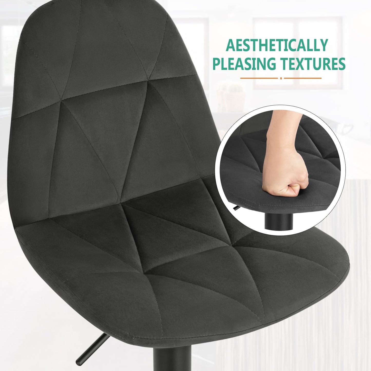 - Lestarain Bar Stool | Single Adjustable & Swivel Breakfast Kitchen Counter Pub Bar Stool -