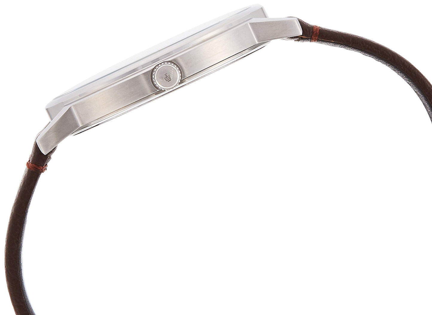 - Emporio Armani Watch for Men | Three Hand Movement | 41 mm Silver Stainless Steel Case with a Leather Strap | AR11173 -