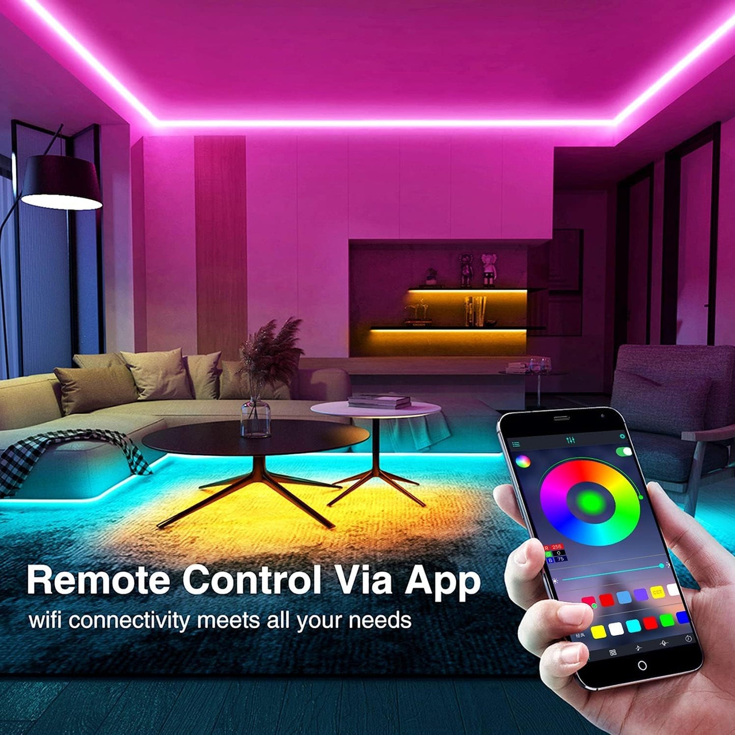 - FOLAI 2M Led Strip Lights | RGB Music Sync Color Changing Led Lights -