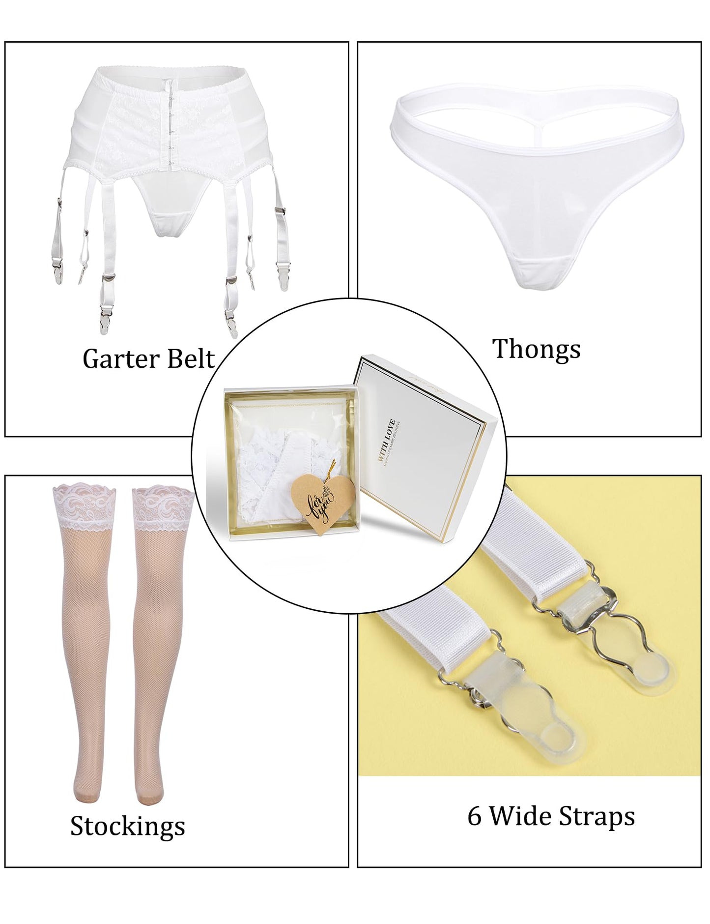 - ohmydear Stretchy Stockings and Suspenders Set -