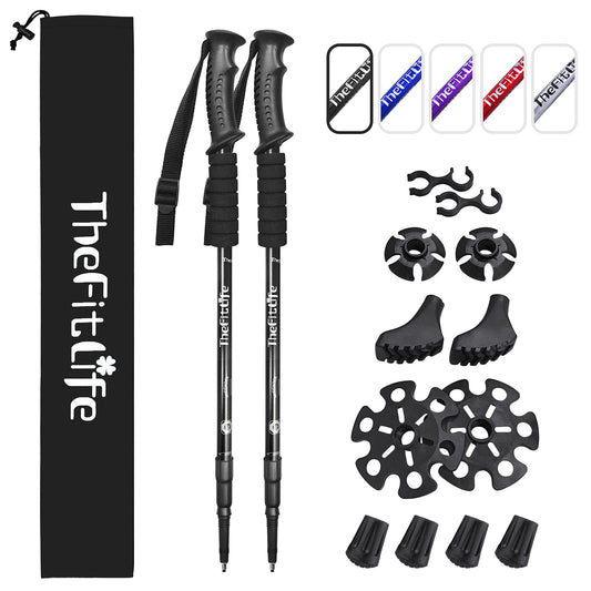 - TheFitLife Hiking Walking Trekking Poles | 2 Pack | Antishock And Quick Lock System -