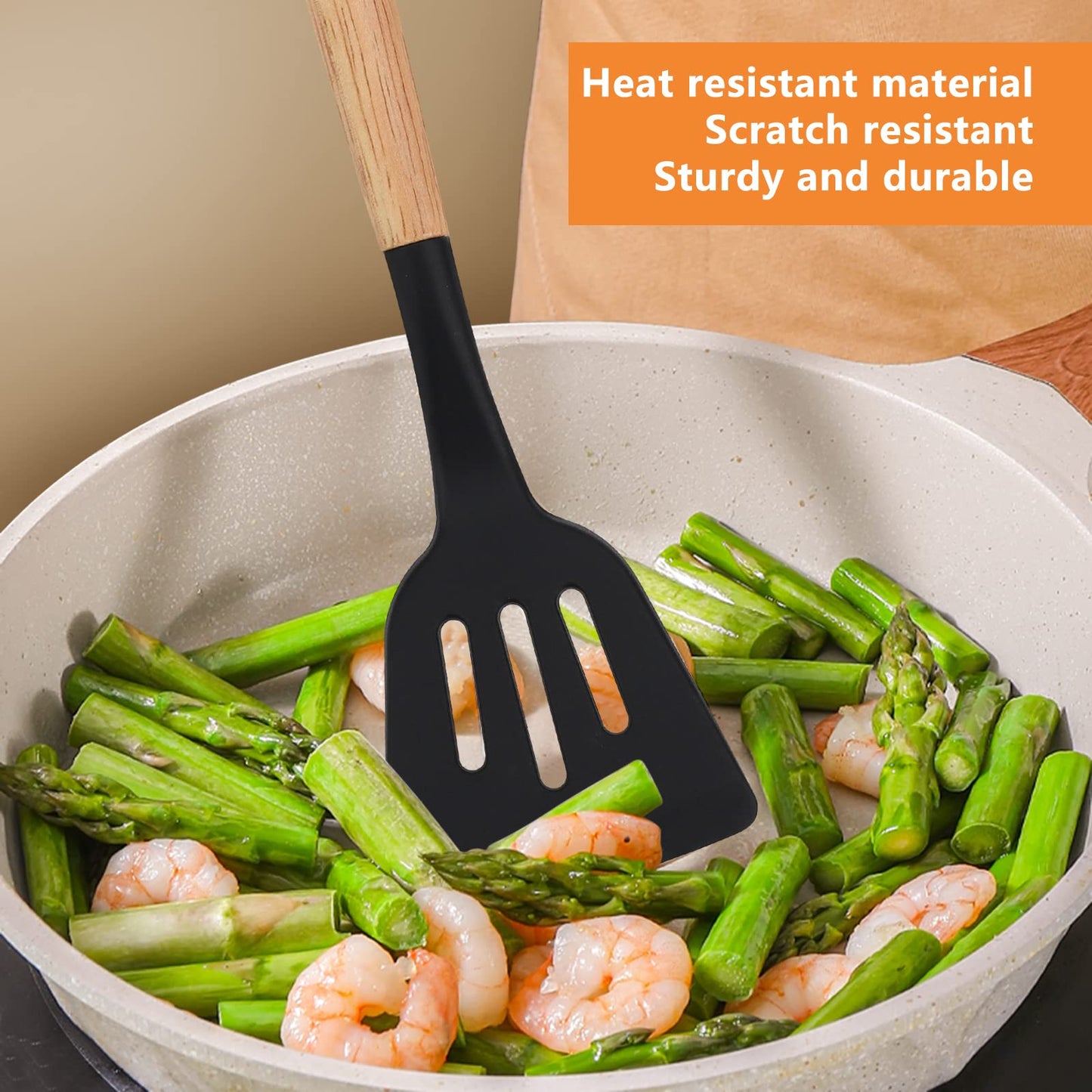 - Kitchen Utensil Set | Hicoosee 22 Pieces Silicone Cooking Utensils Set | Natural Wooden Handles Cooking Tool -