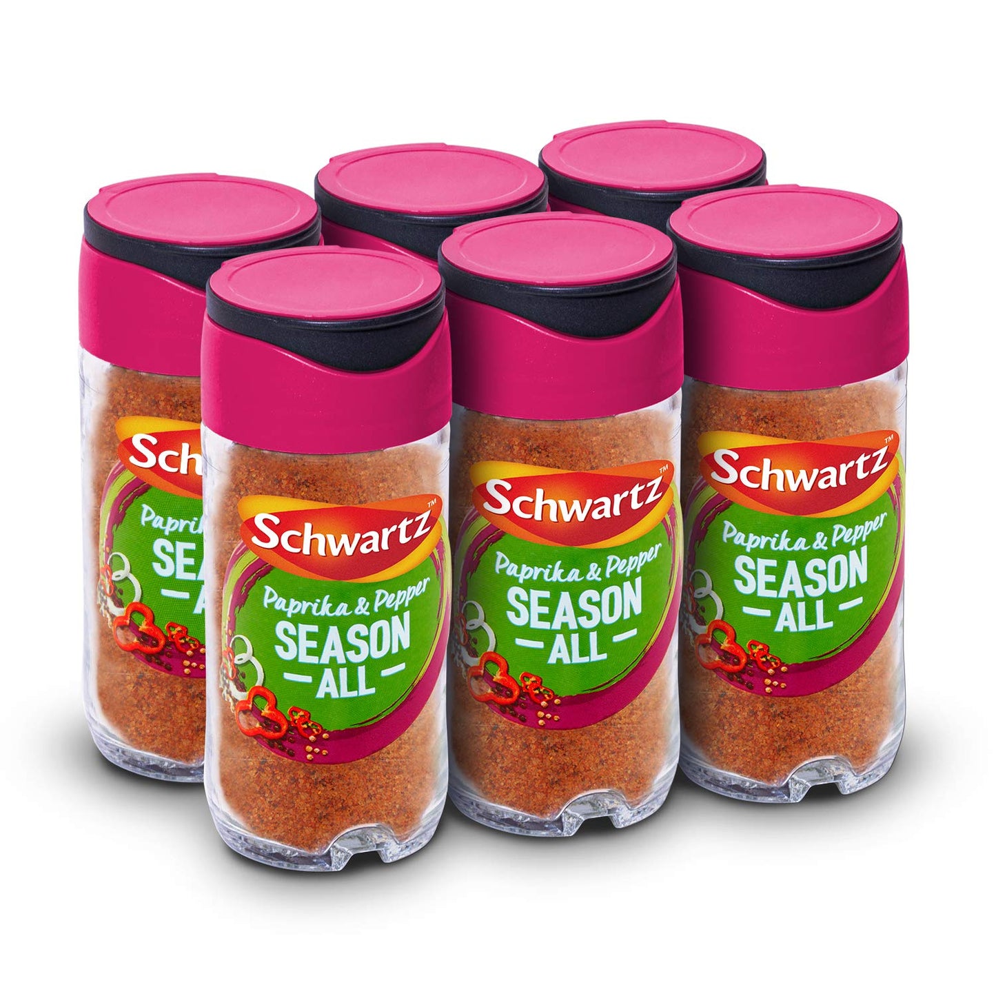 - Schwartz Season All Salt | Paprika and Pepper 70 G | Jar | Pack of 6 | Expertly Blended with Paprika, Black Pepper & Celery Seeds -