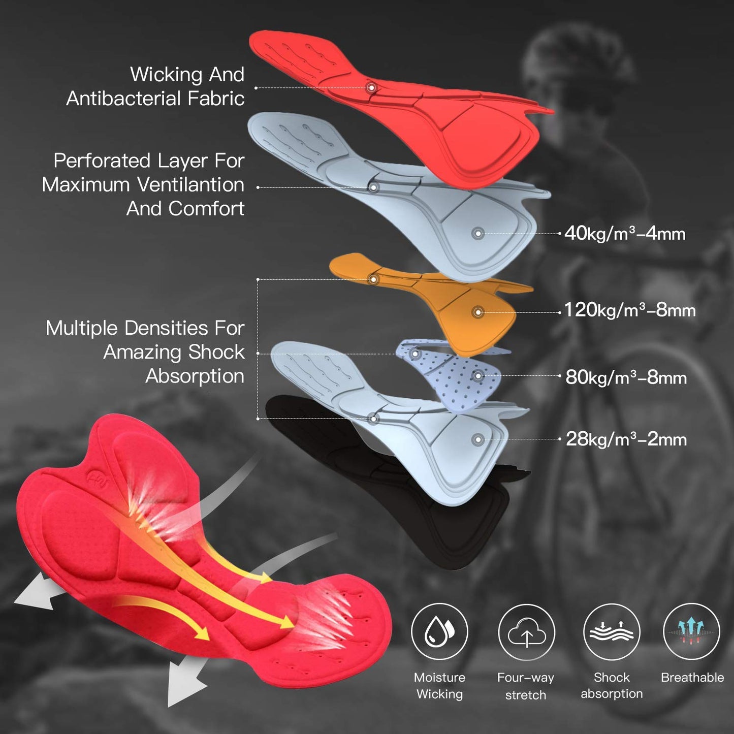 - Souke Sports Men's Cycling Shorts | 4D Padded Road Bike Shorts Breathable Quick Dry Bicycle Shorts -