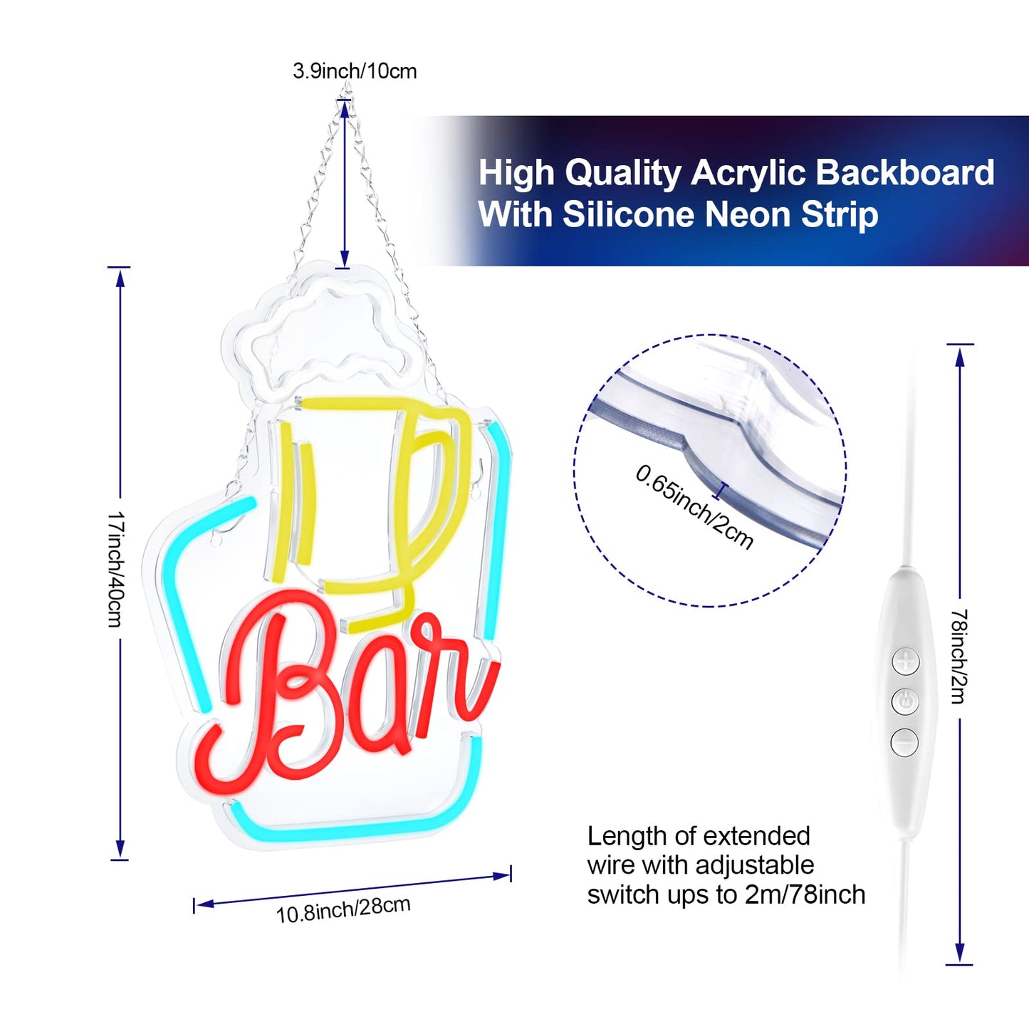 - FITNATE Neon Bar Sign | LED Neon Light Sign USB Powered Decorative Bar -